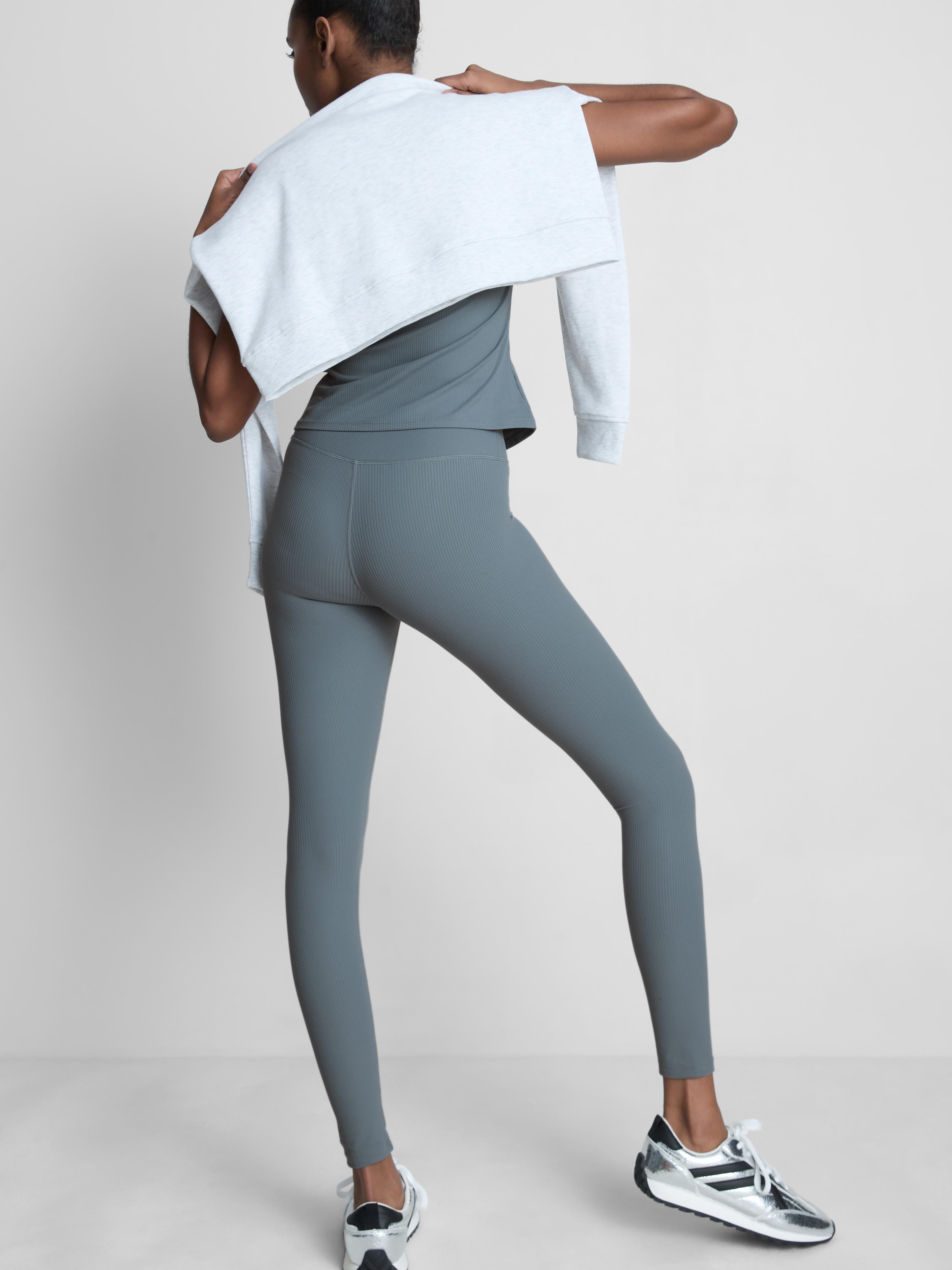 High Waisted Ribbed Performance Leggings