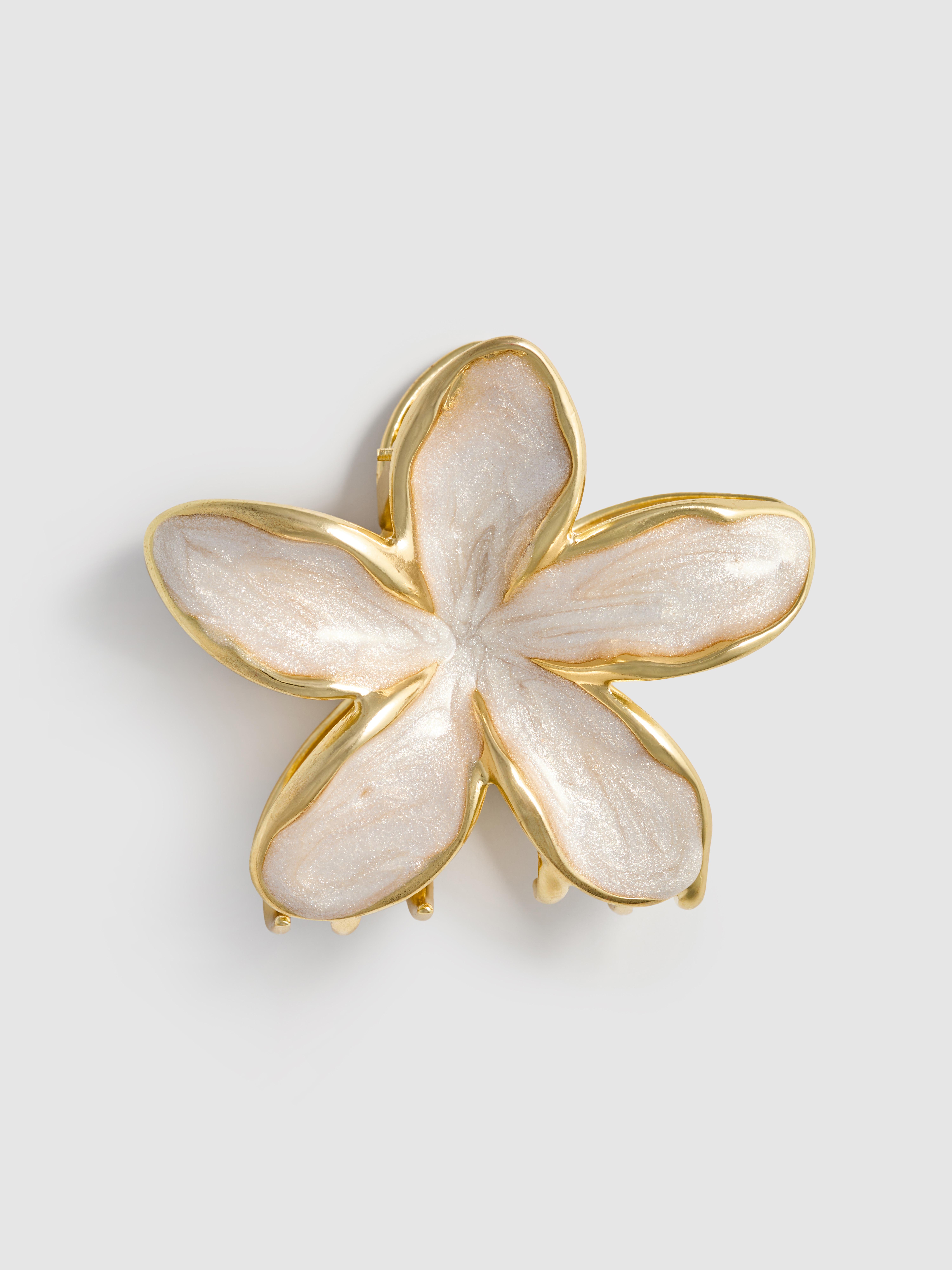 1pk Metallic Resin Orchid Claw Clip