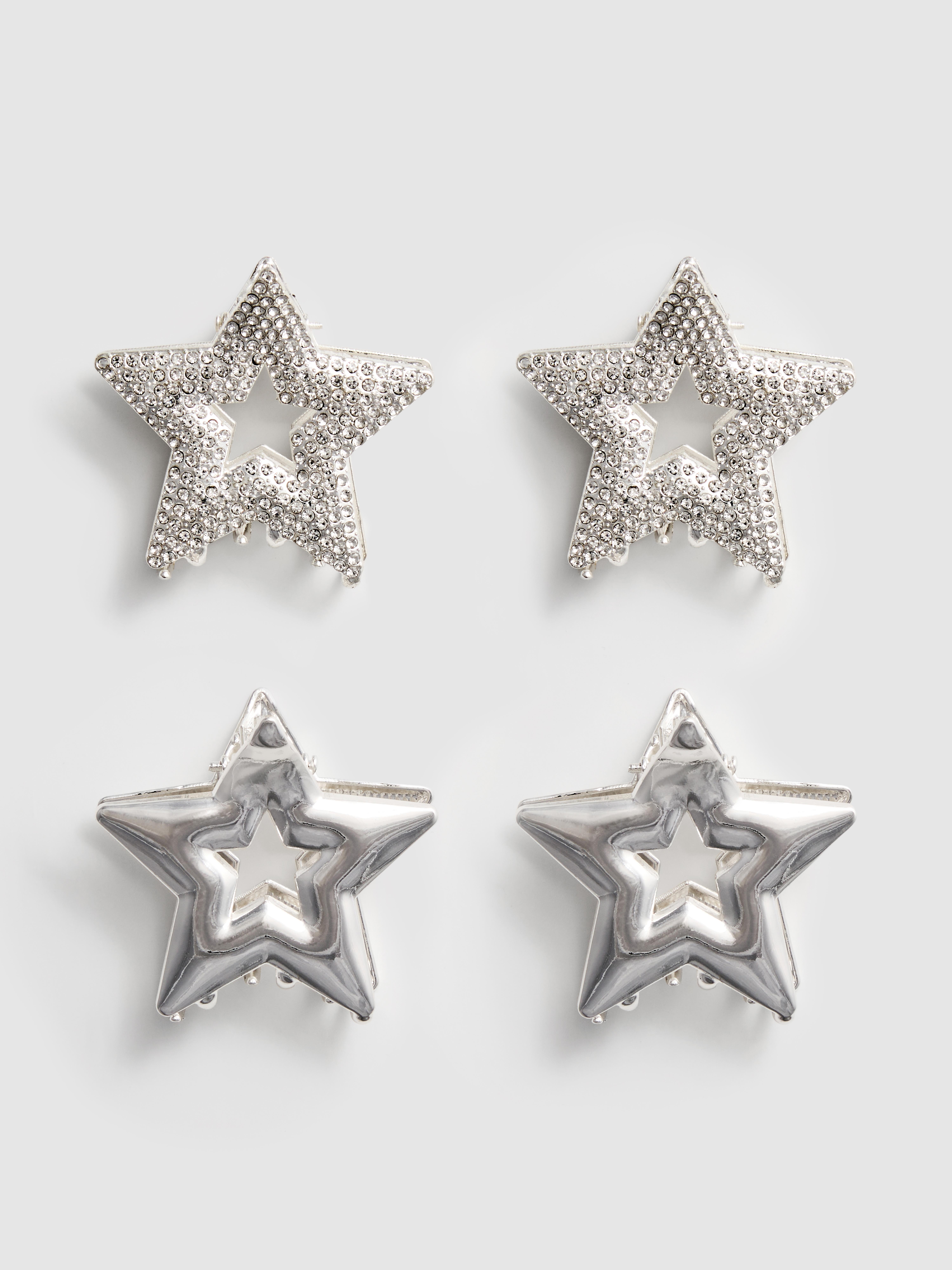 4pk Star Claw Clips