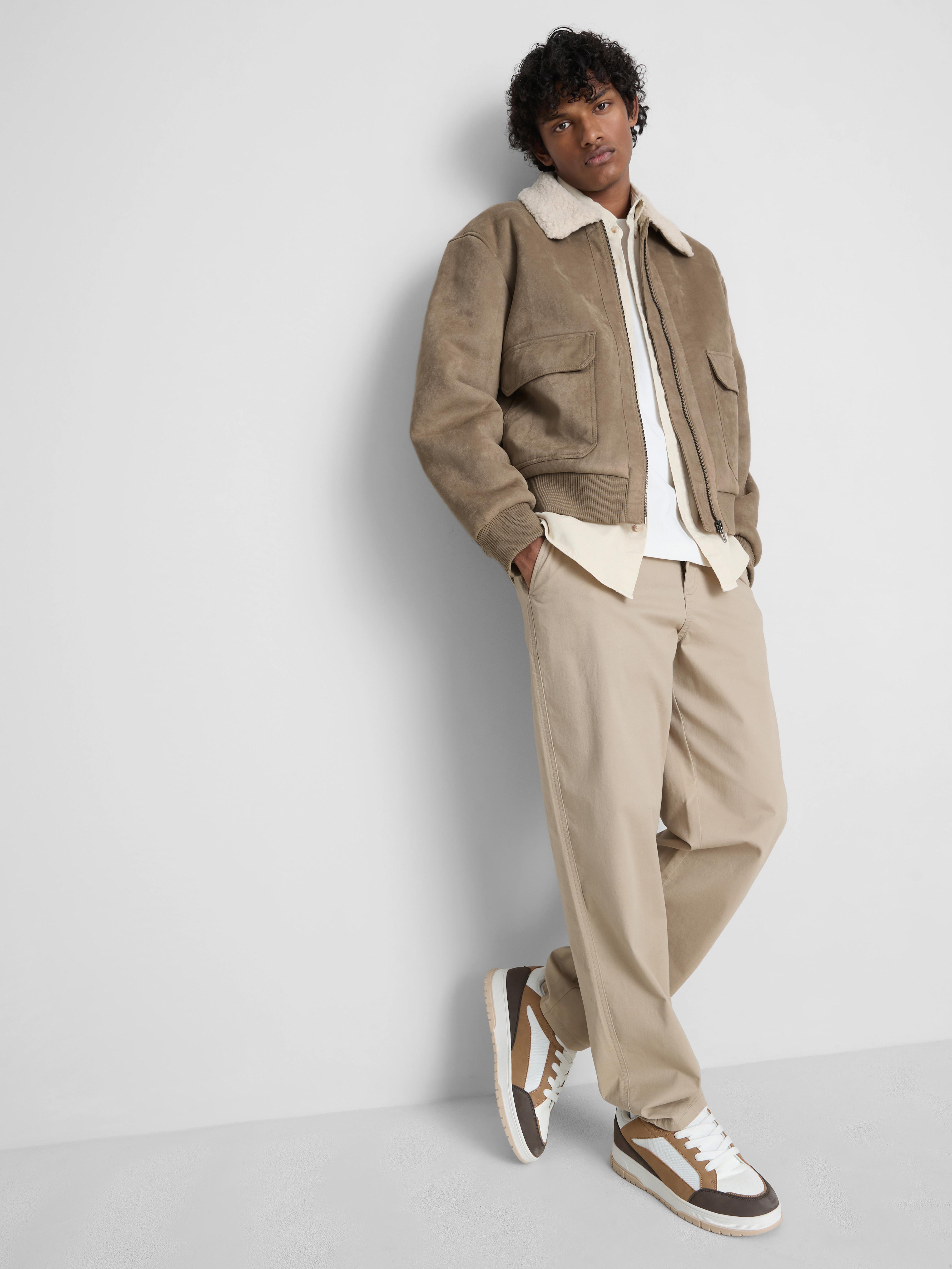 Faux Suede Zip-Up Jacket