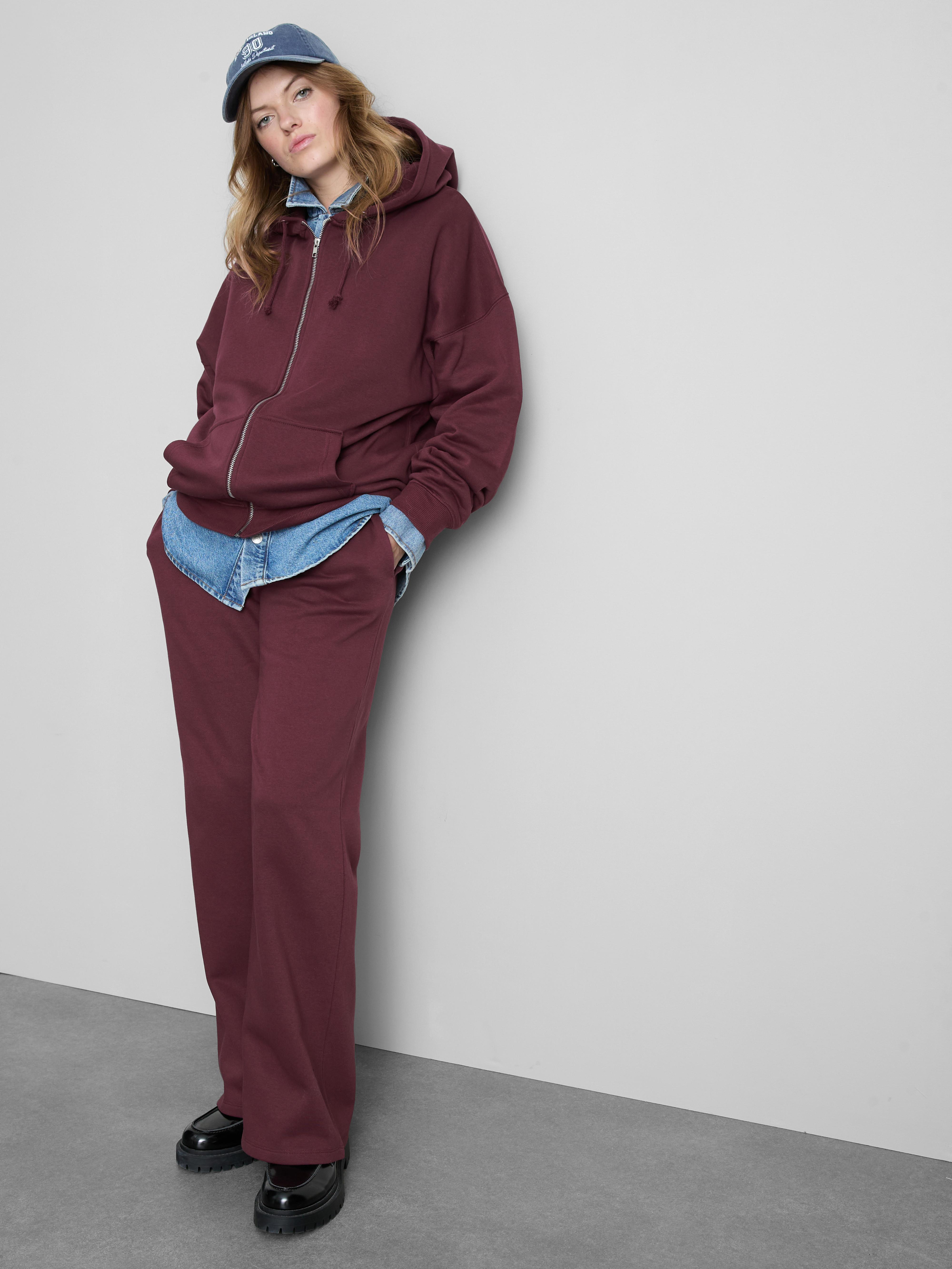 Cotton Blend Zip Through Hoodie