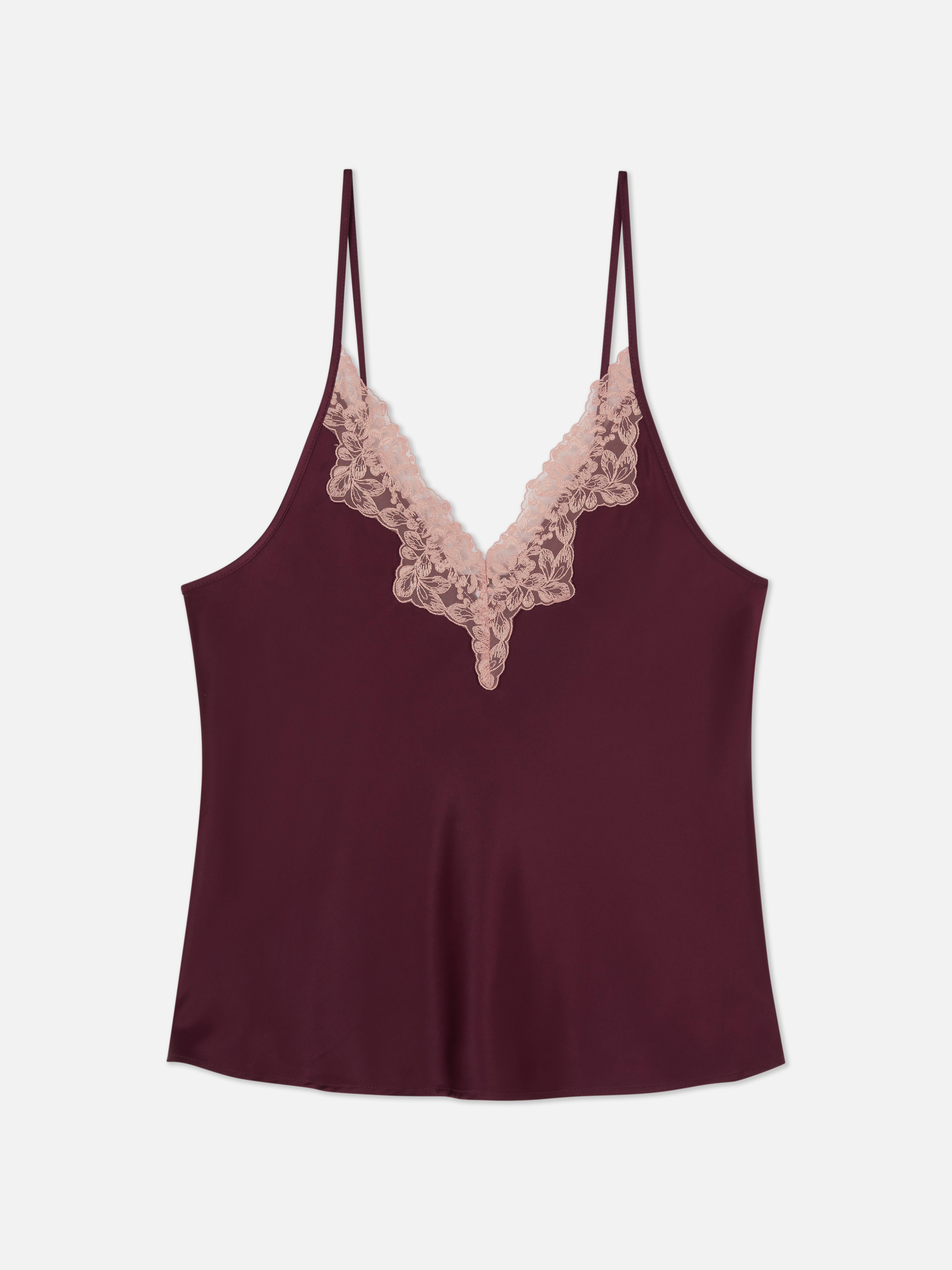 Satin Contrast Lace Cami