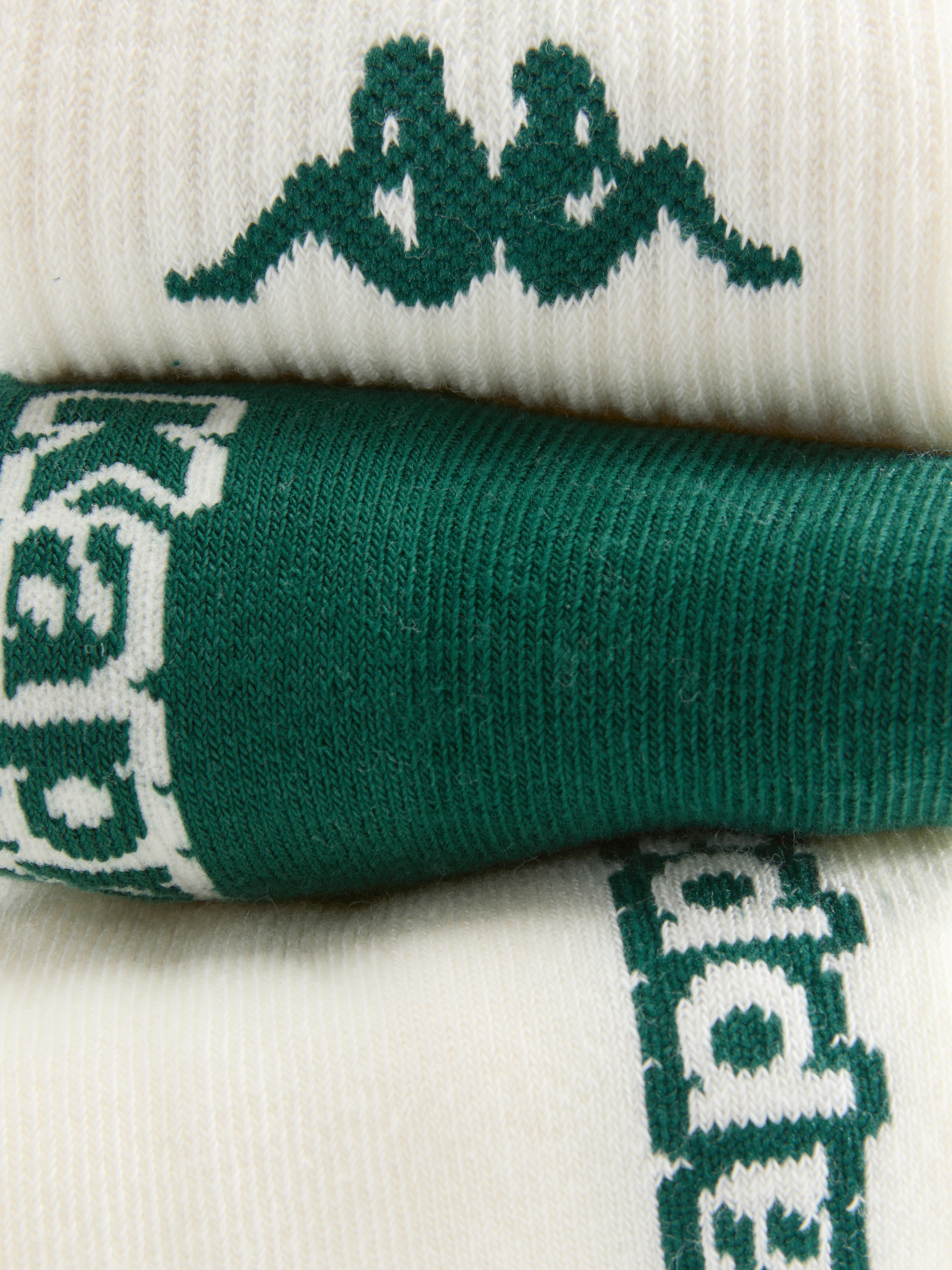 3pk Kappa Mixed Quarter Crew Socks