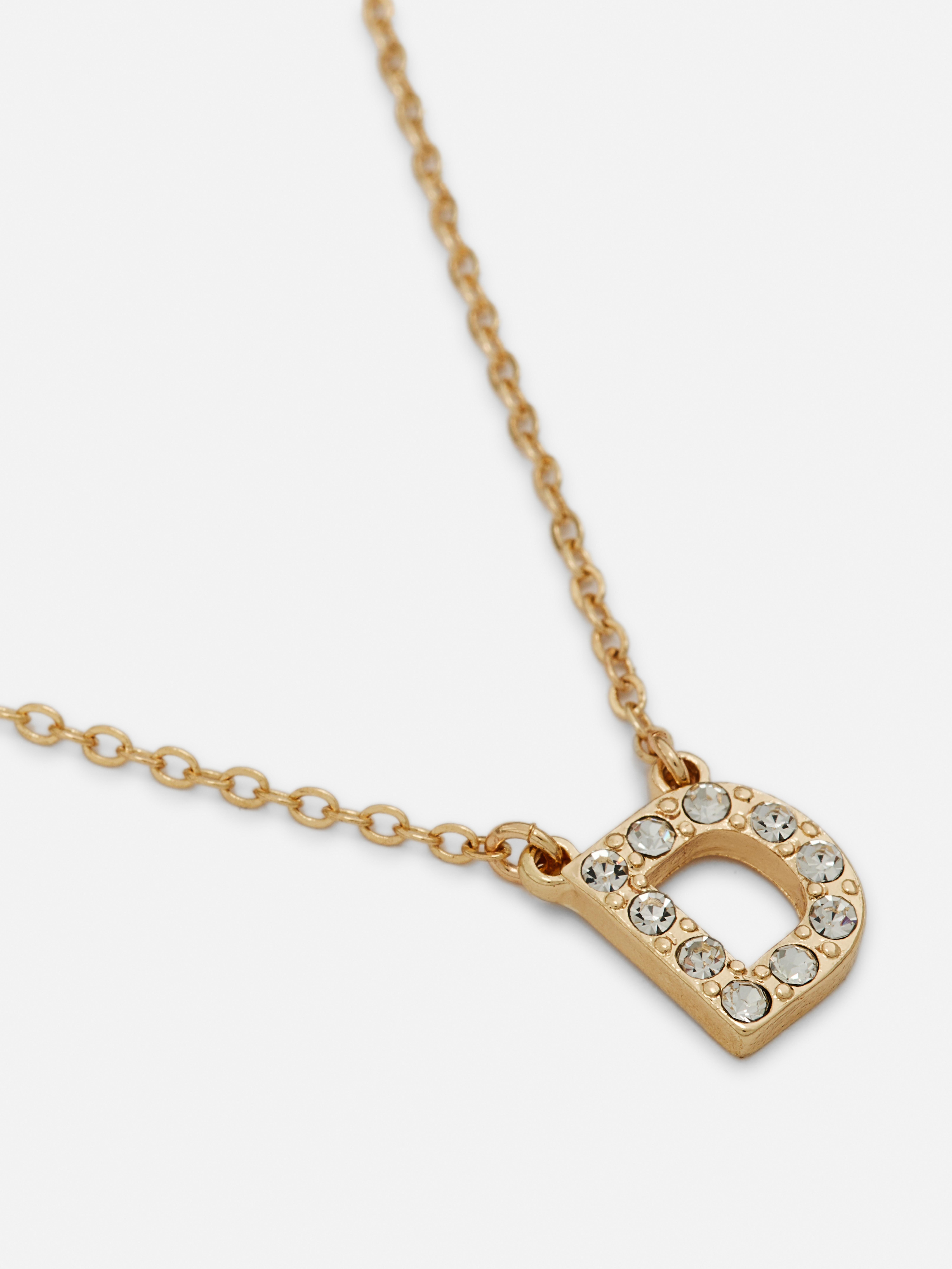Rhinestone Initial Necklace