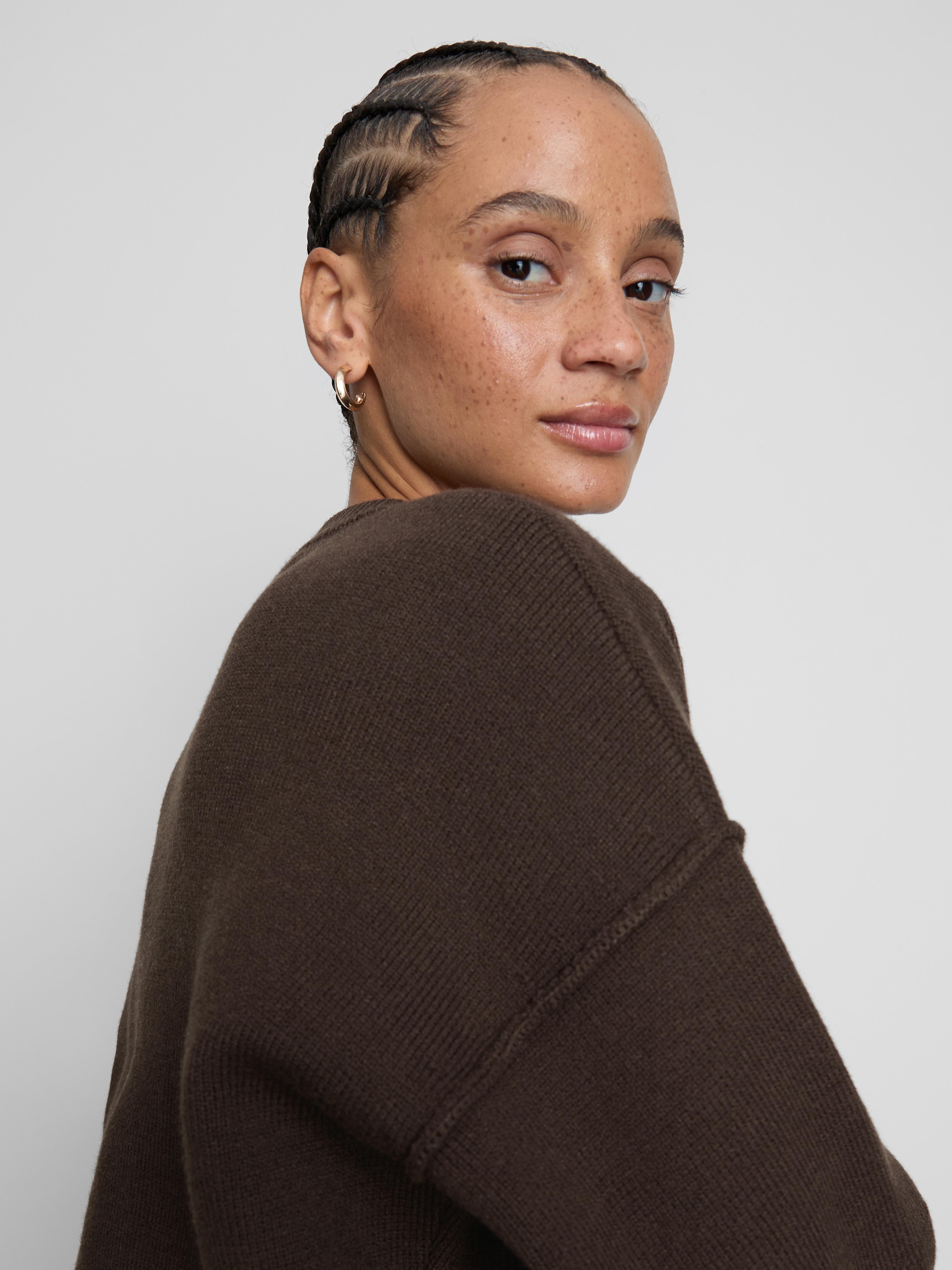 Cropped Stitch Detail Sweater