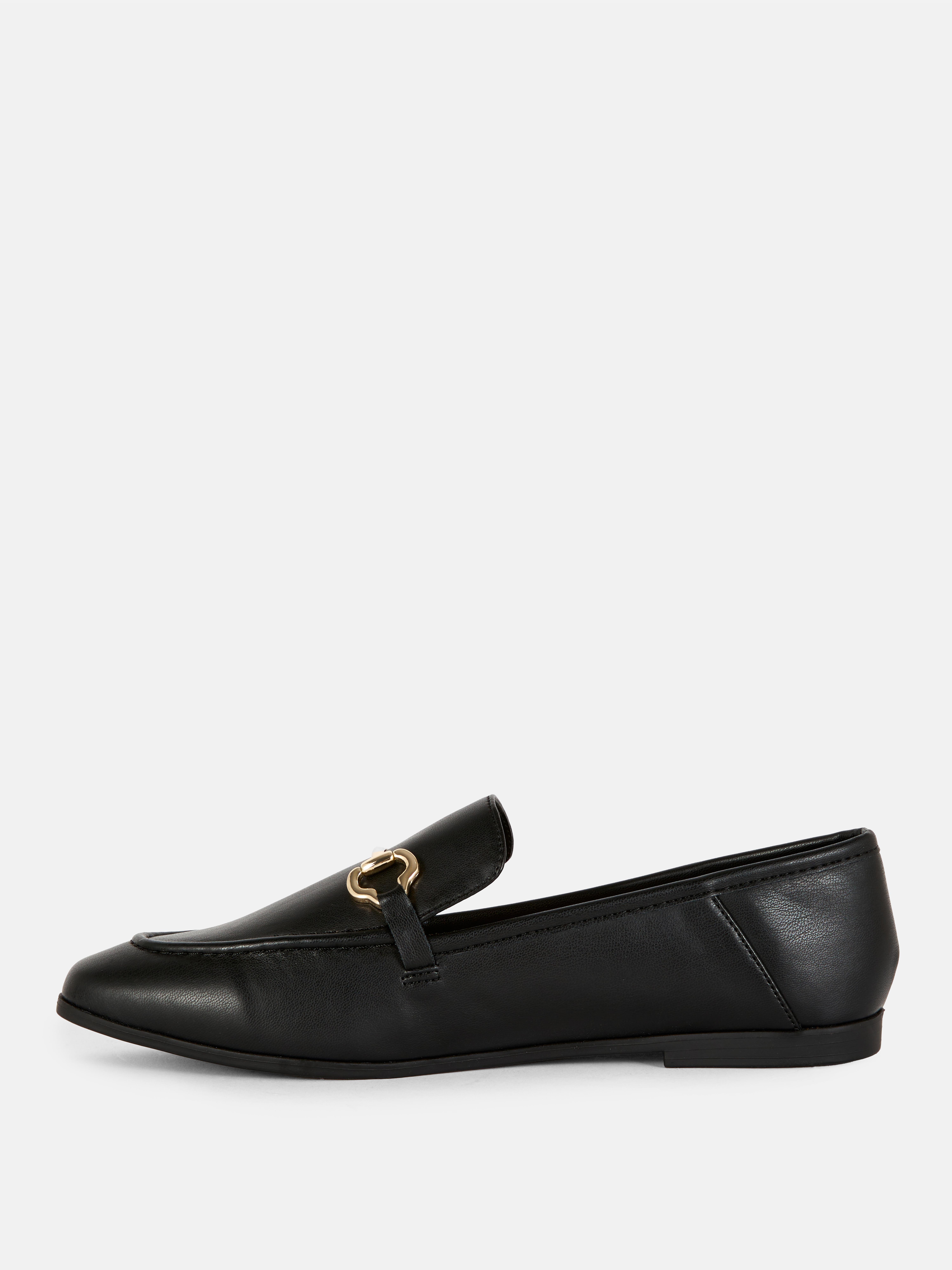 Faux Leather Snaffle Loafers