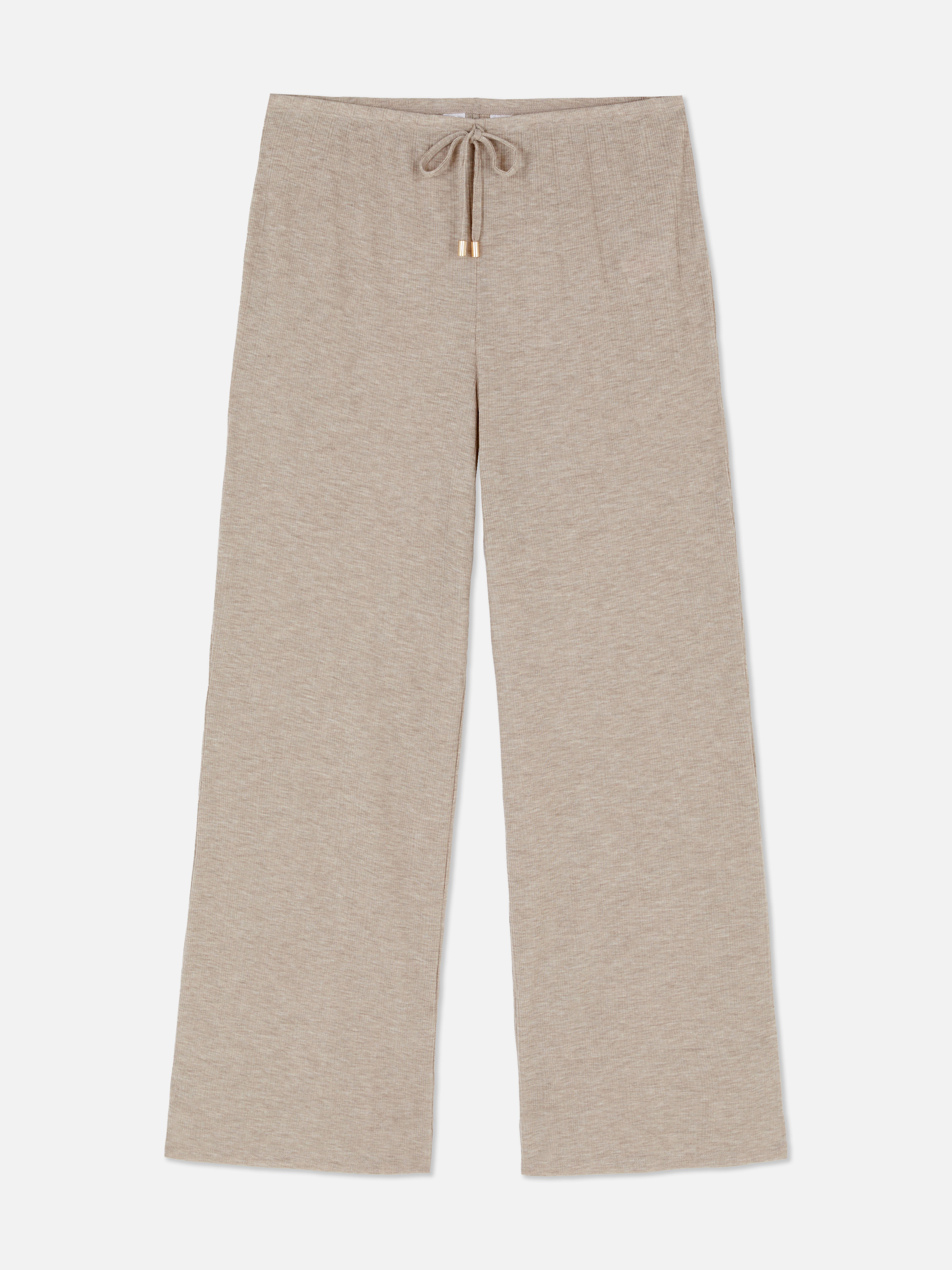 Wide Leg Drawstring Pajama Bottoms