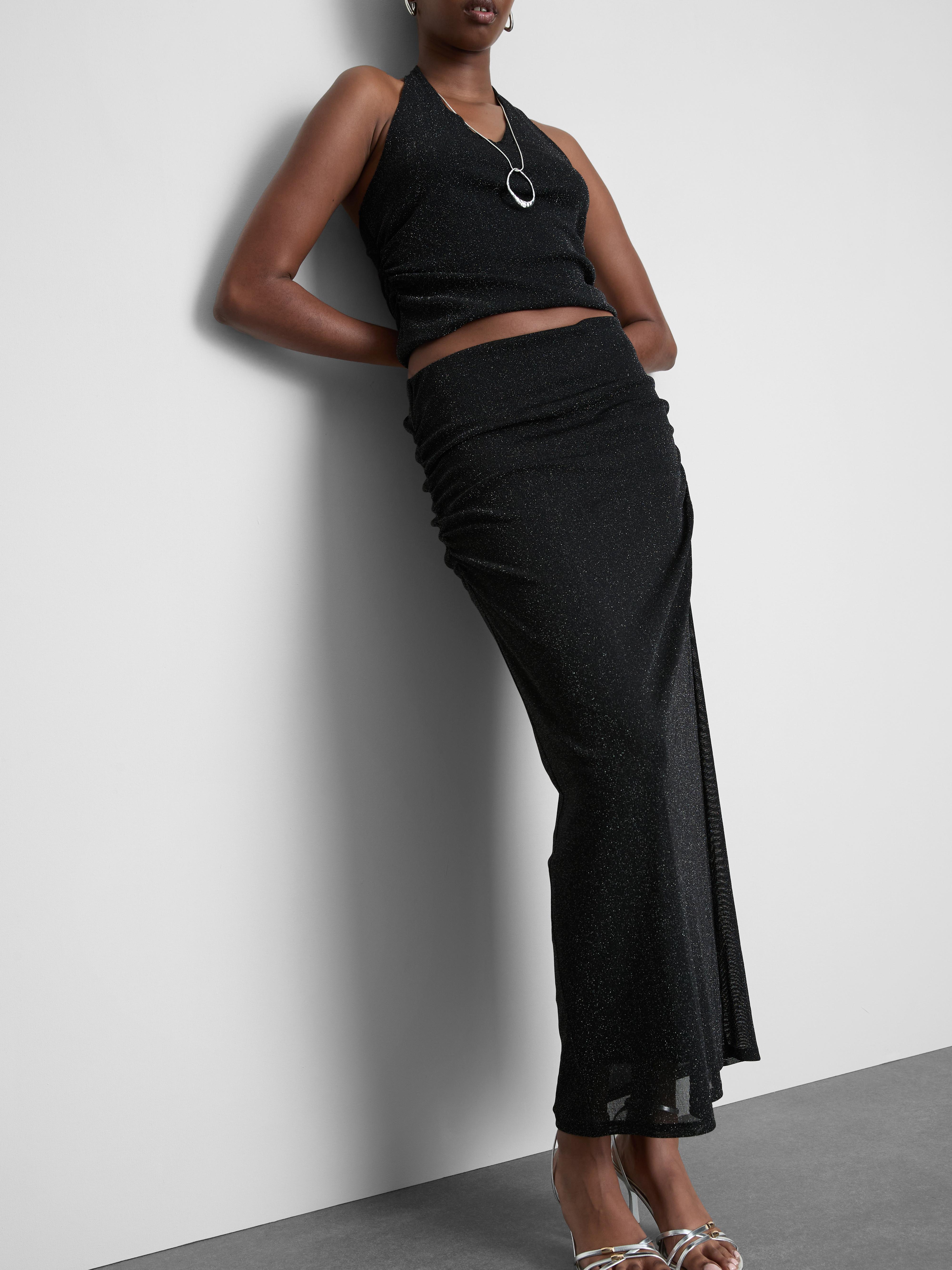 Long Sparkly Knitted Skirt