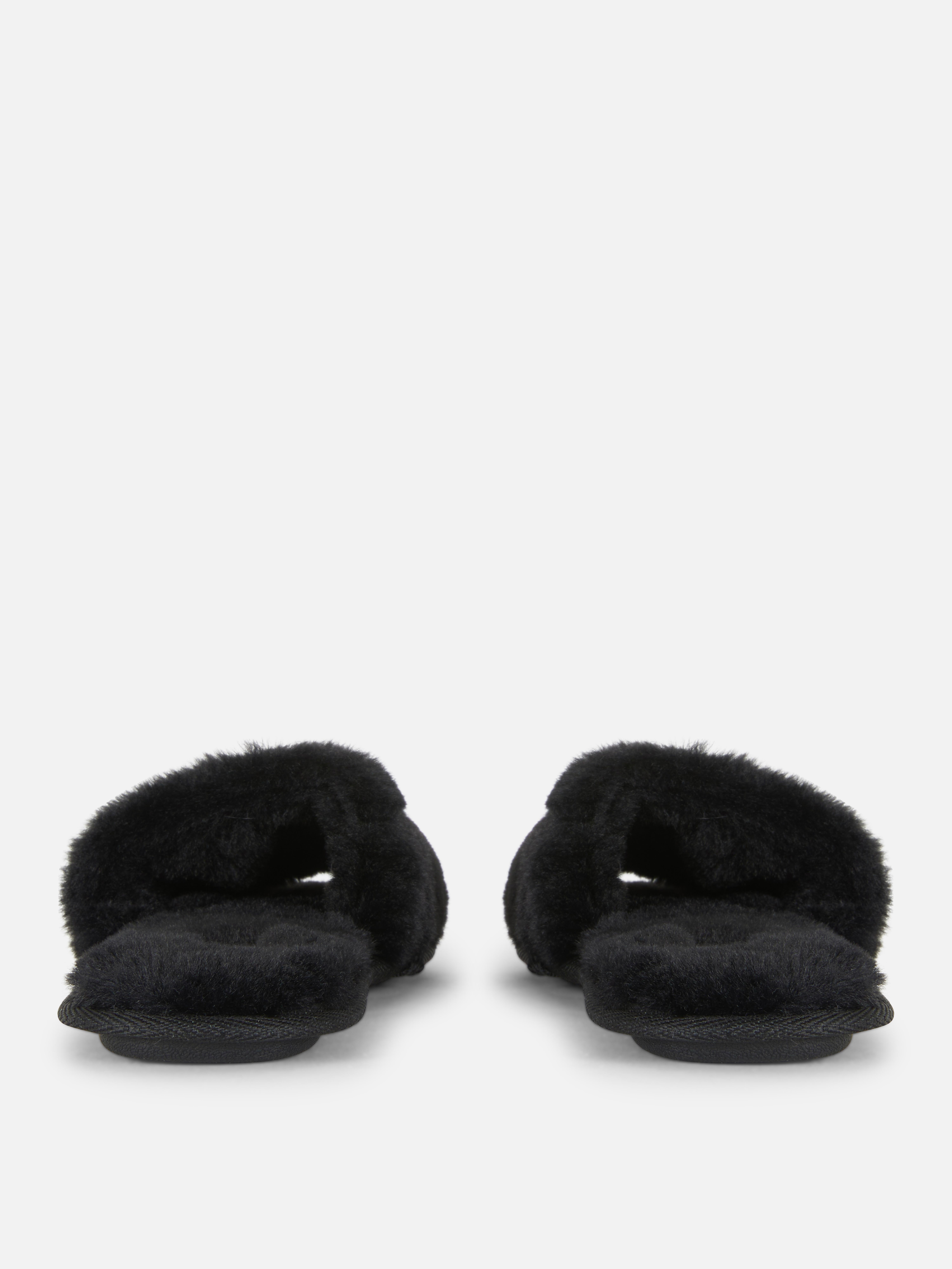 Fluffy Crossband Slippers