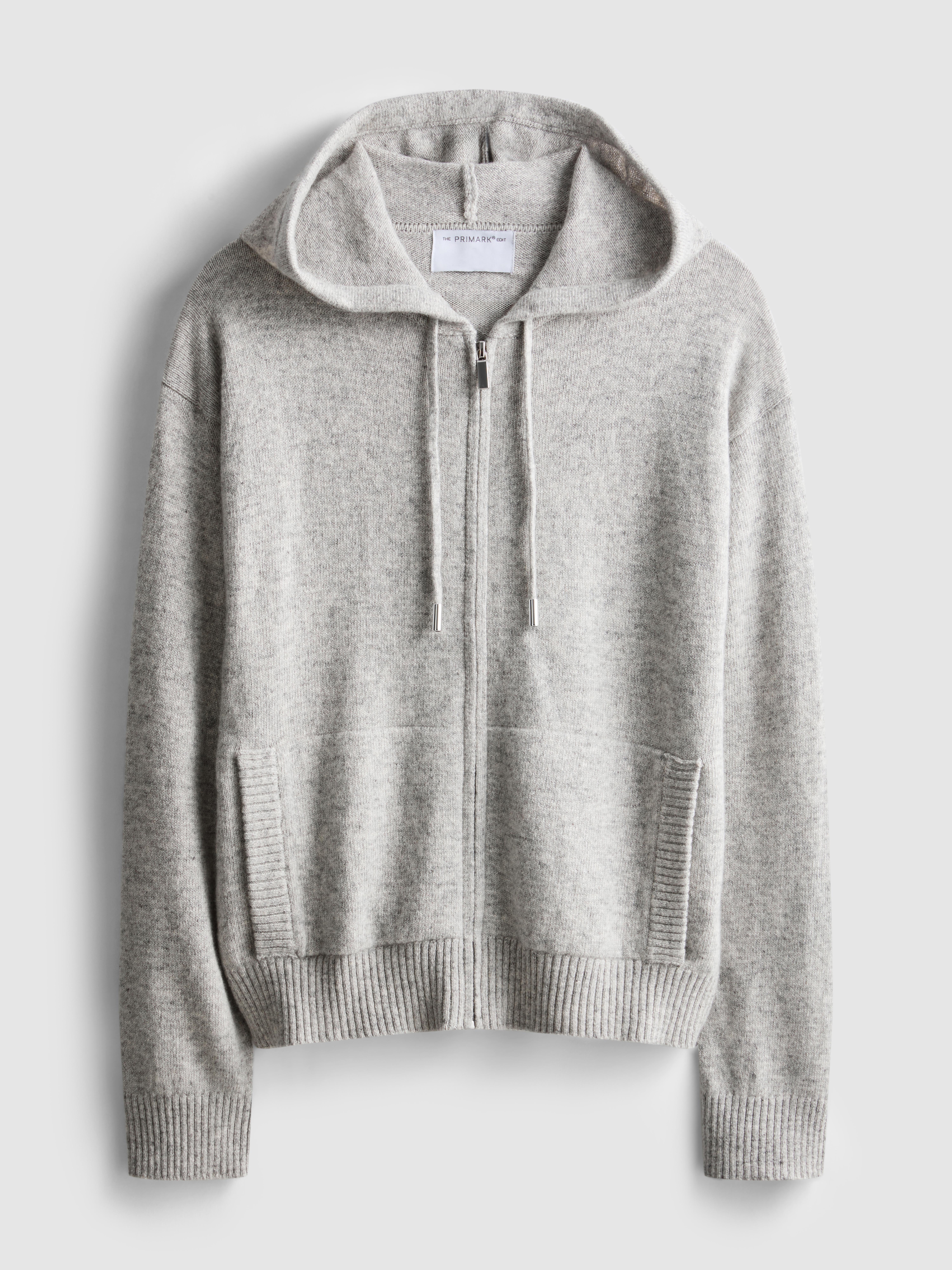 The Edit Wool Blend Zip Through Hoodie