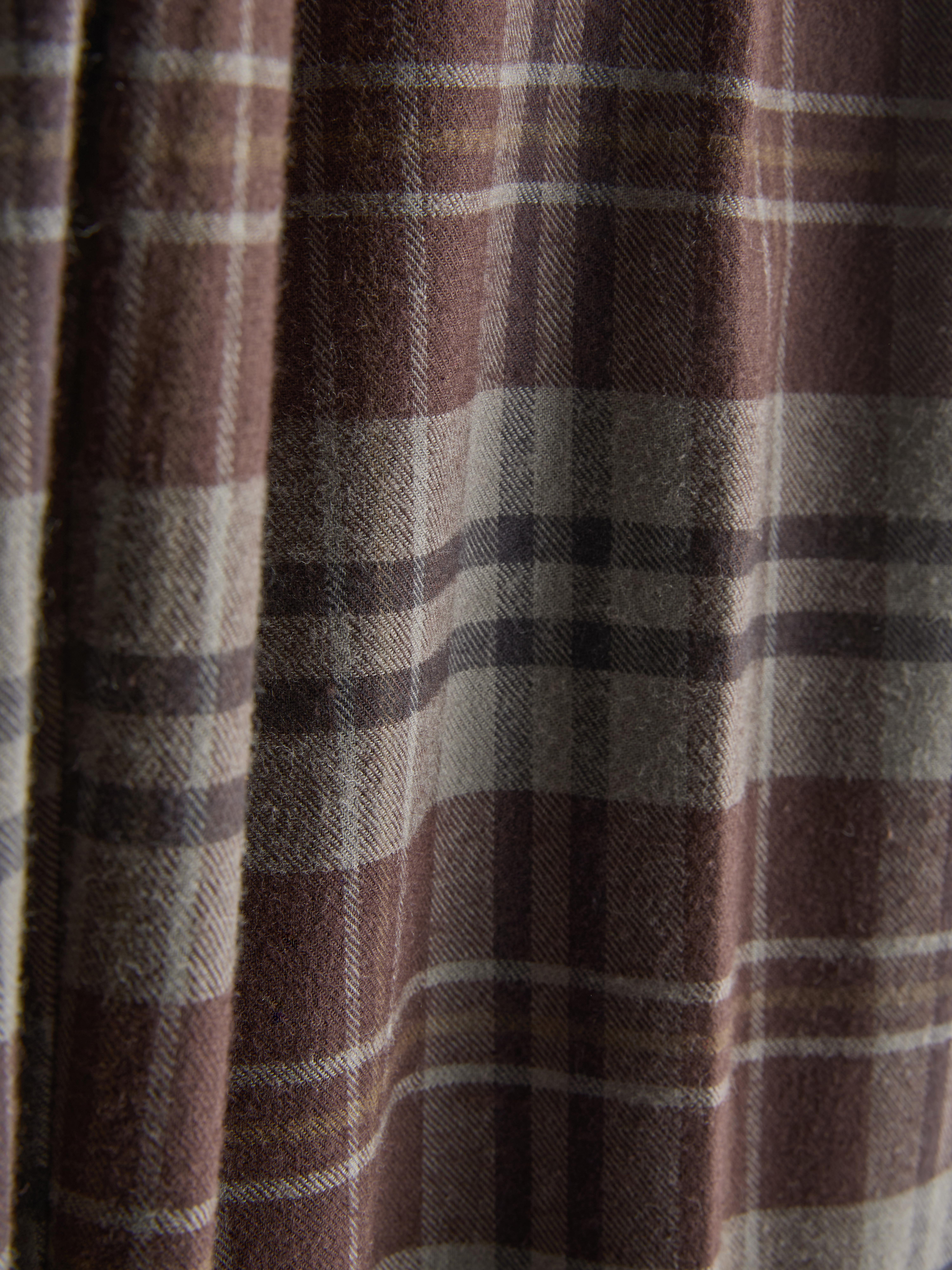 Cotton Check Straight Leg Pants