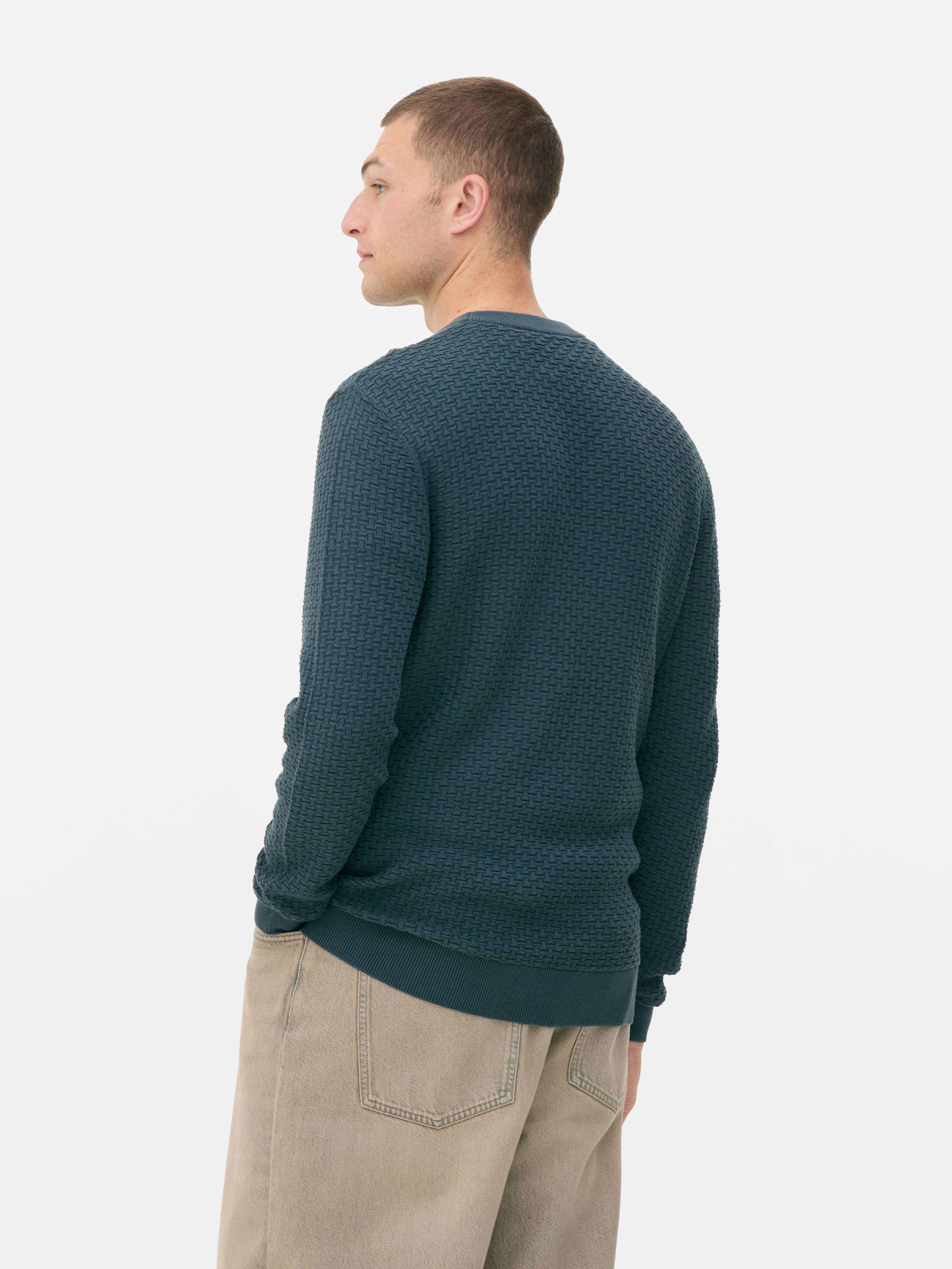 Textured Crew Neck Sweater