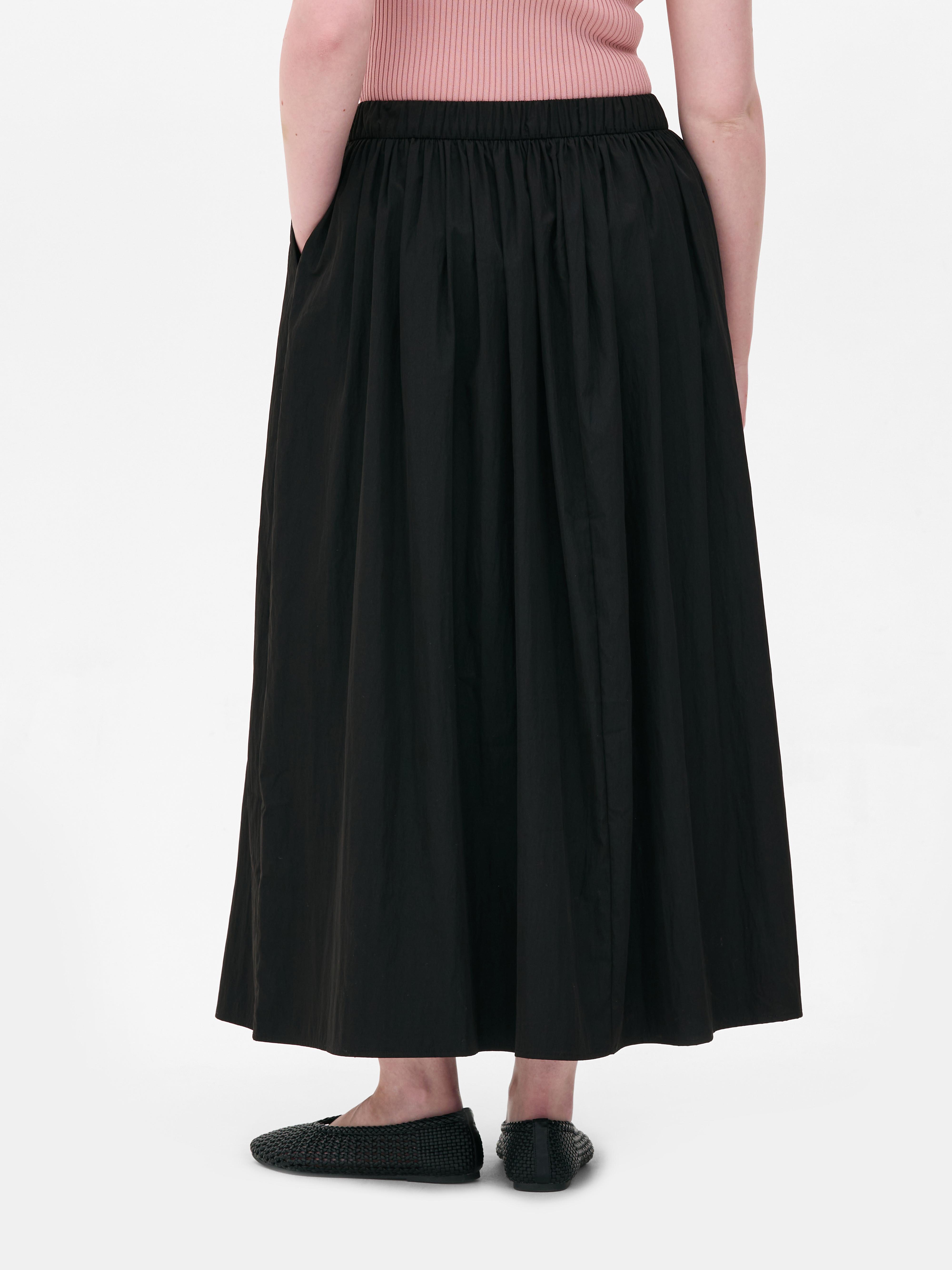 Gathered Waist Maxi Skirt