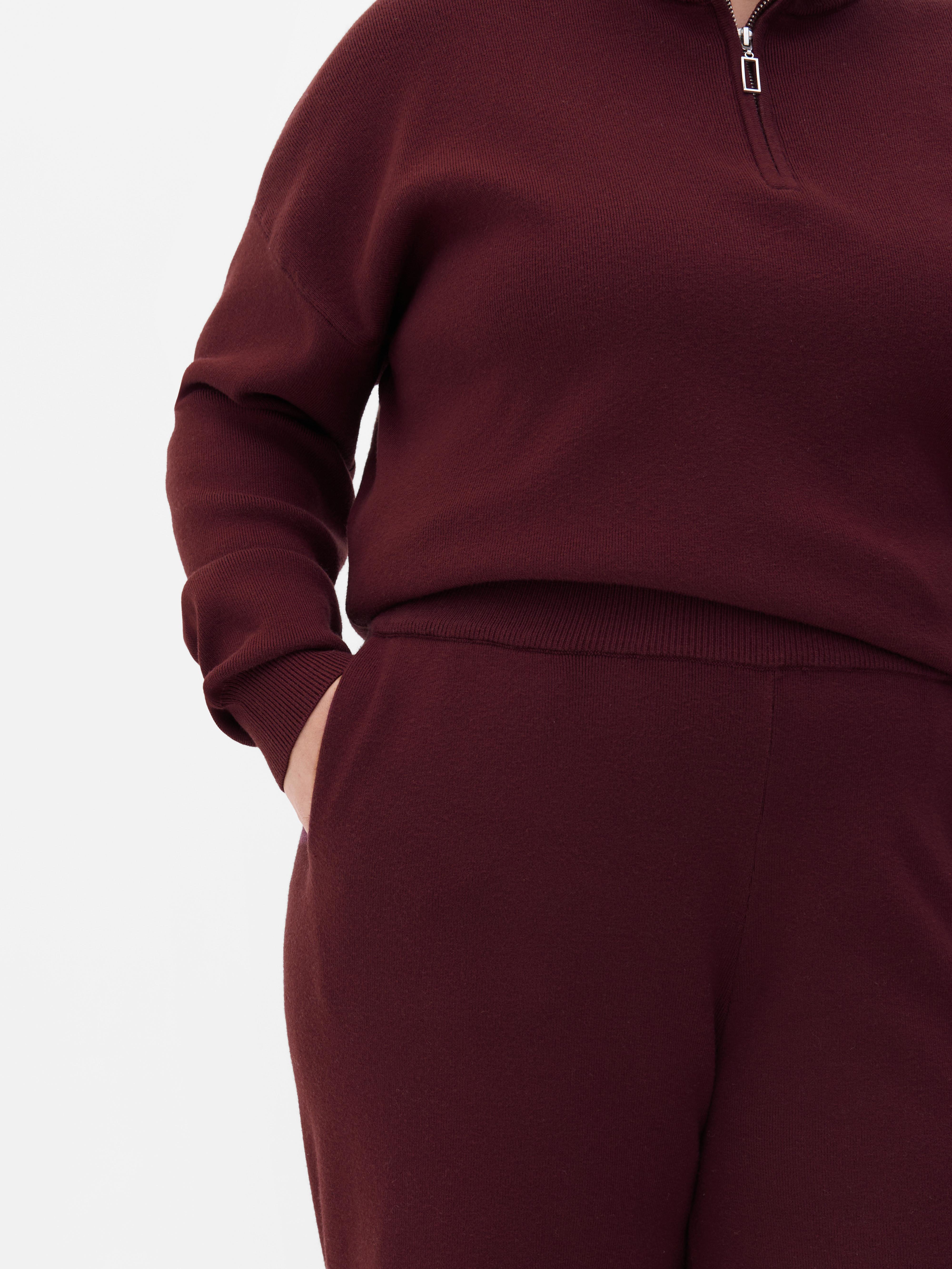 Compact Knit Wide Leg Pants