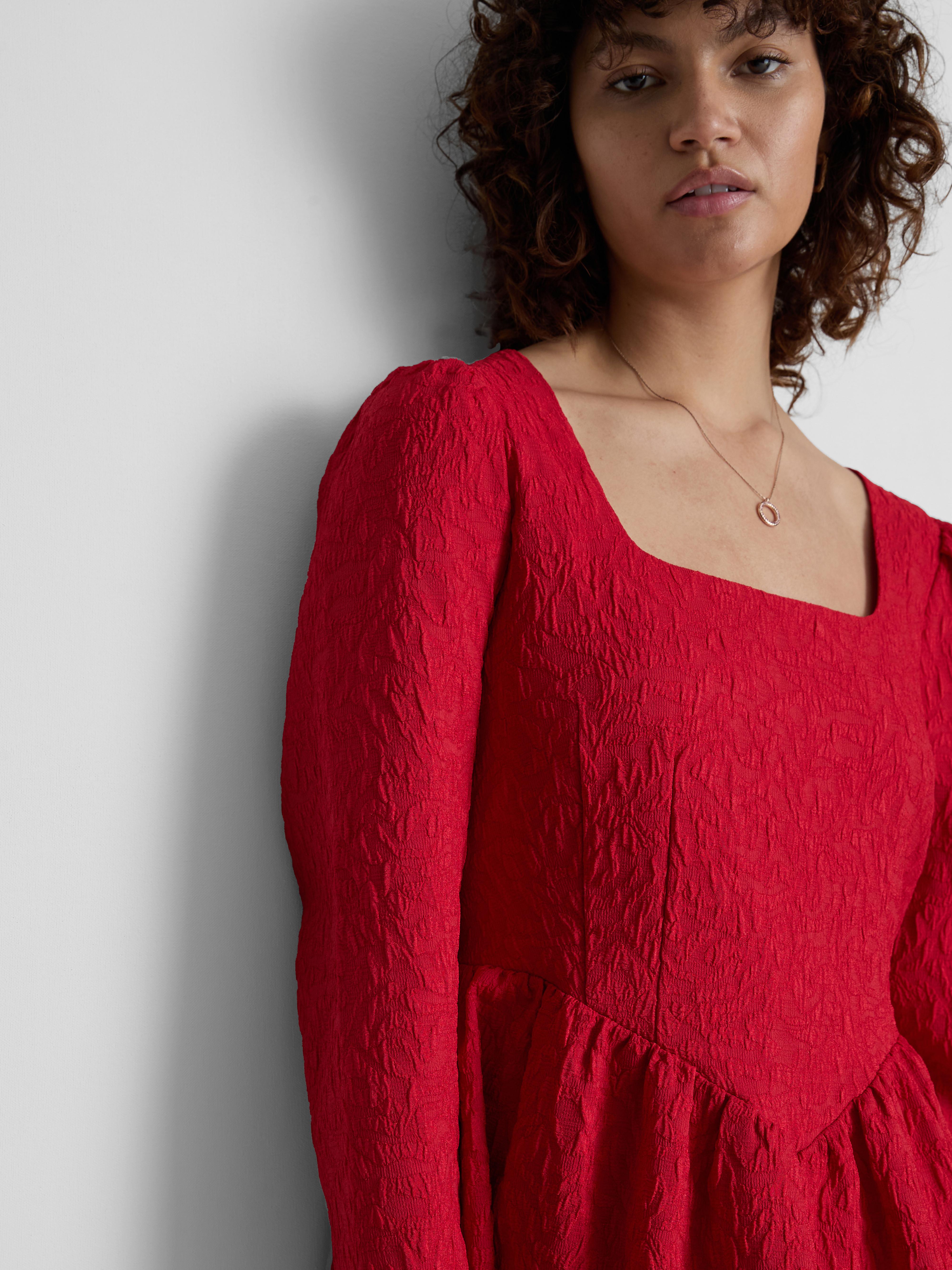 Drop Waist Jacquard Mini Dress