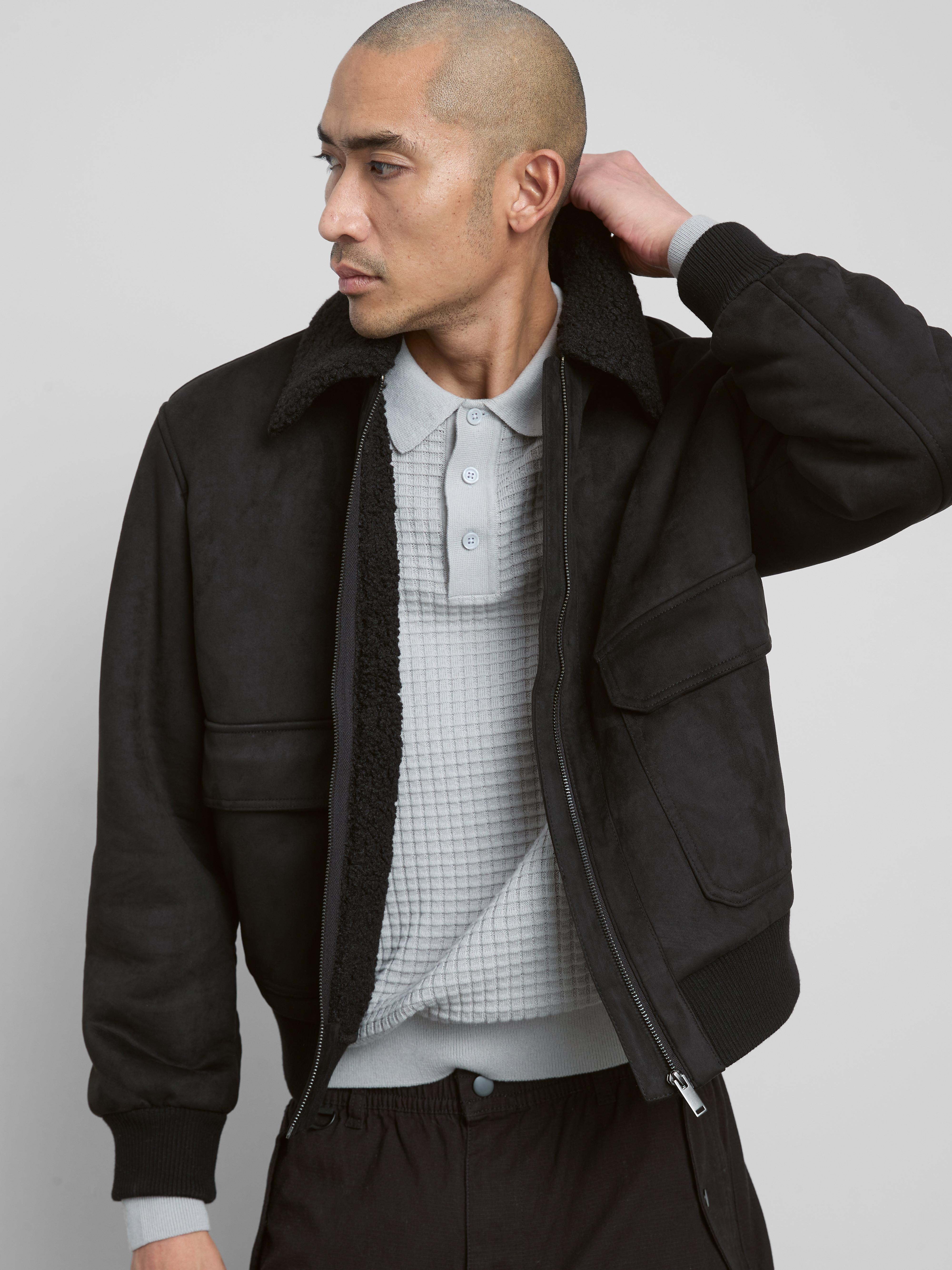 Faux Suede Zip-Up Jacket