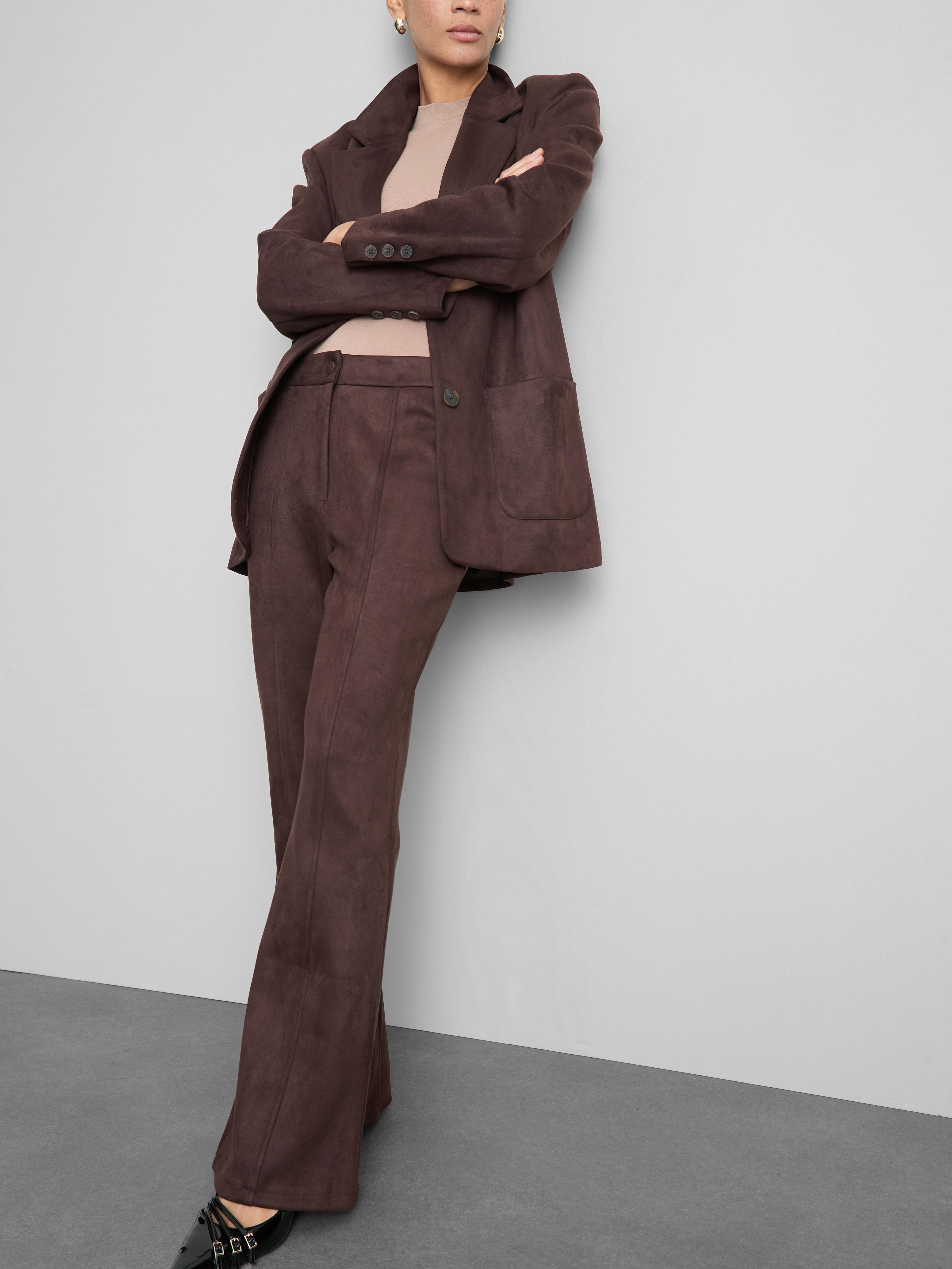 Paula Echevarría Faux Suede Flare Pants