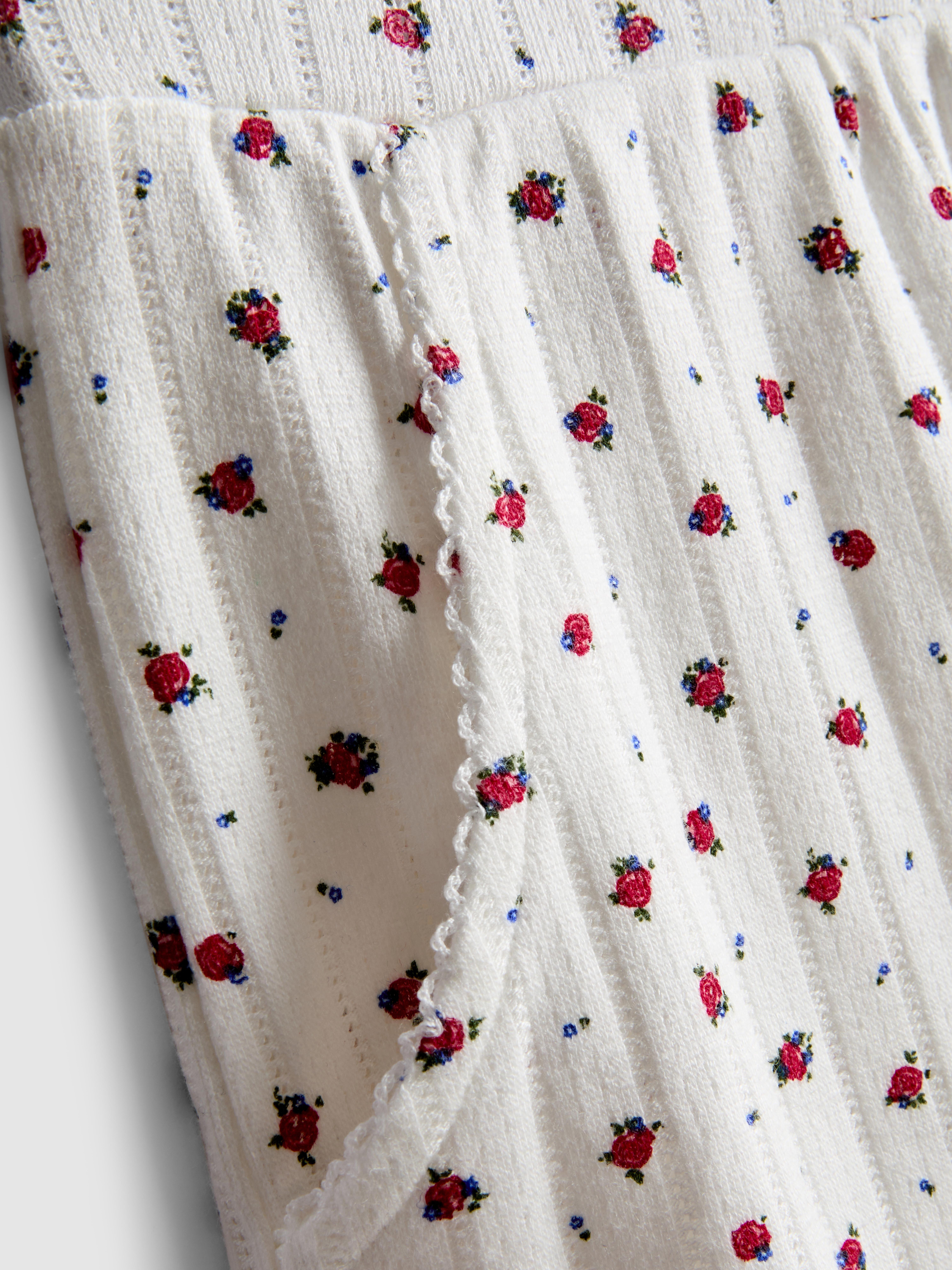 Printed Pointelle Pajama Shorts