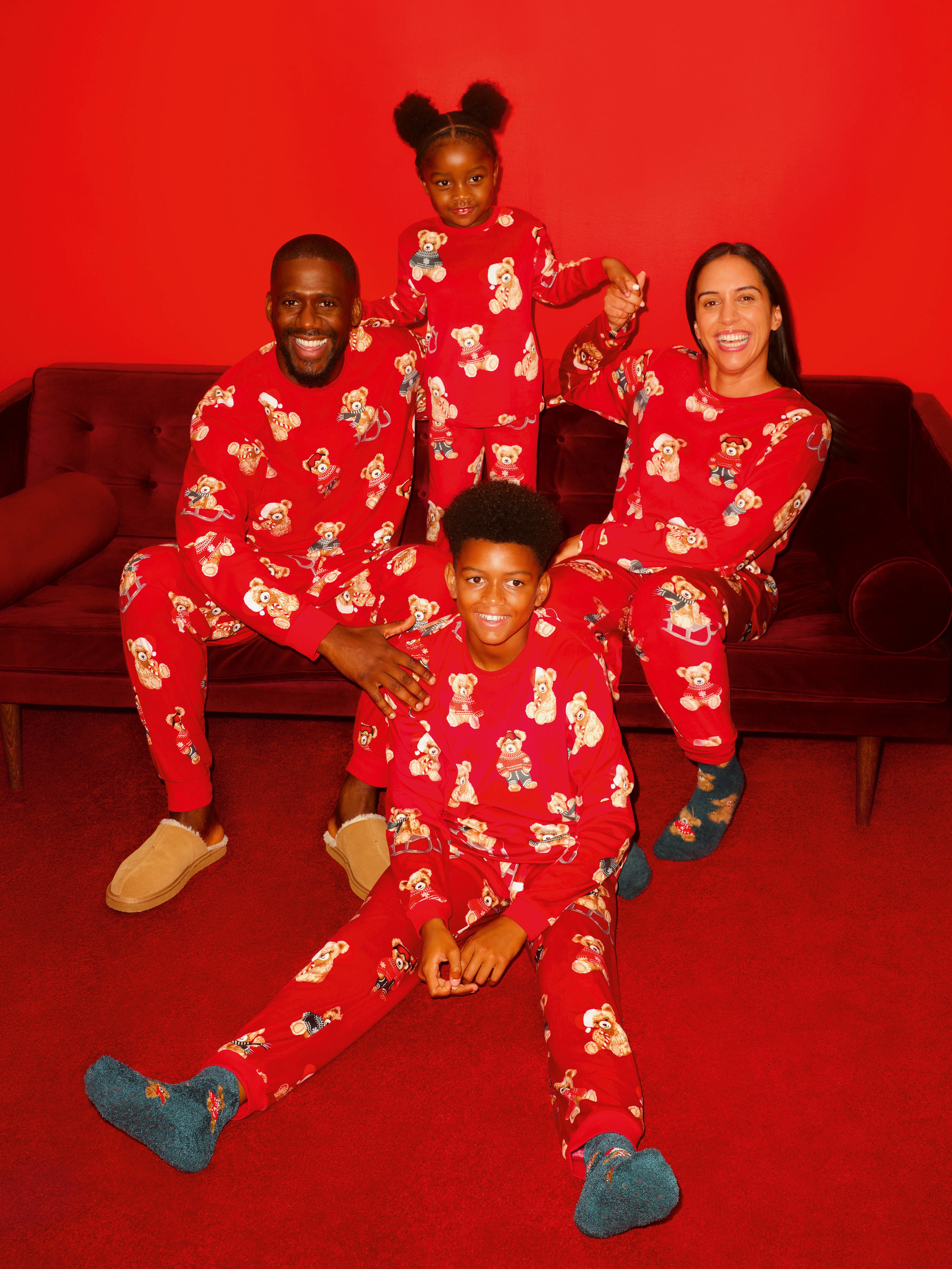 Men's Red Bear Family Christmas Pajamas