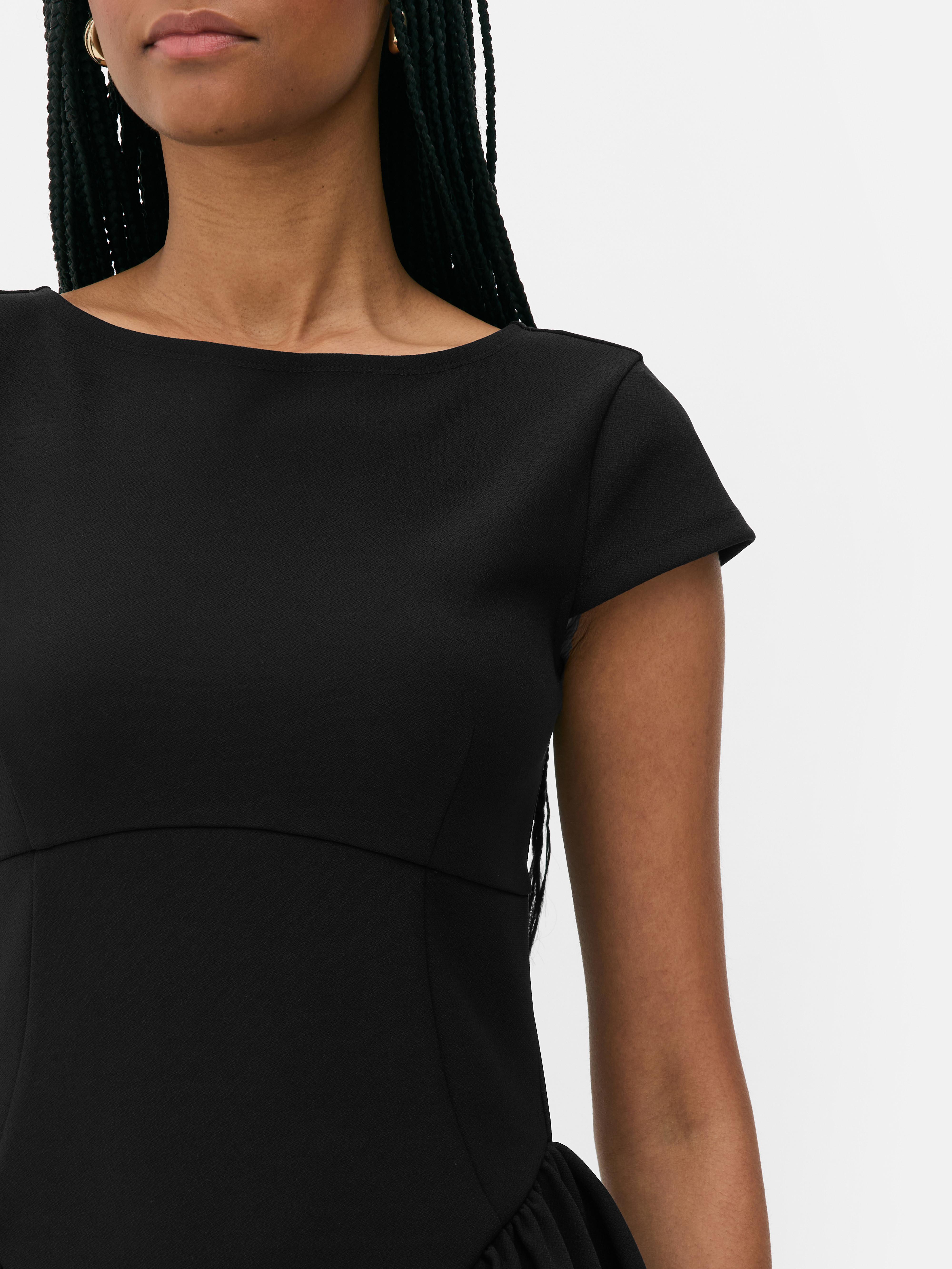 Crepe Peplum Mini Dress