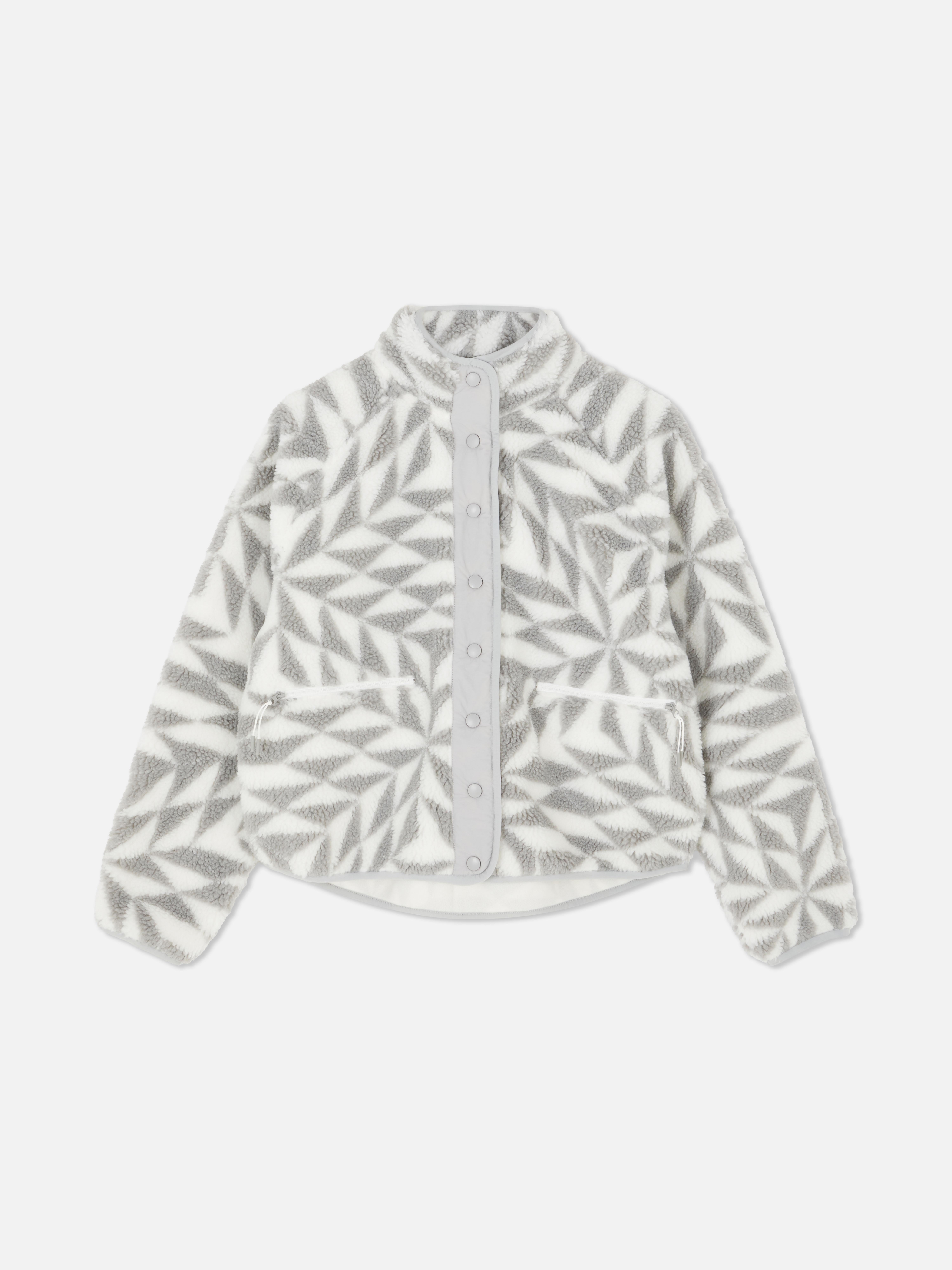 Printed Snap Button Borg Fleece