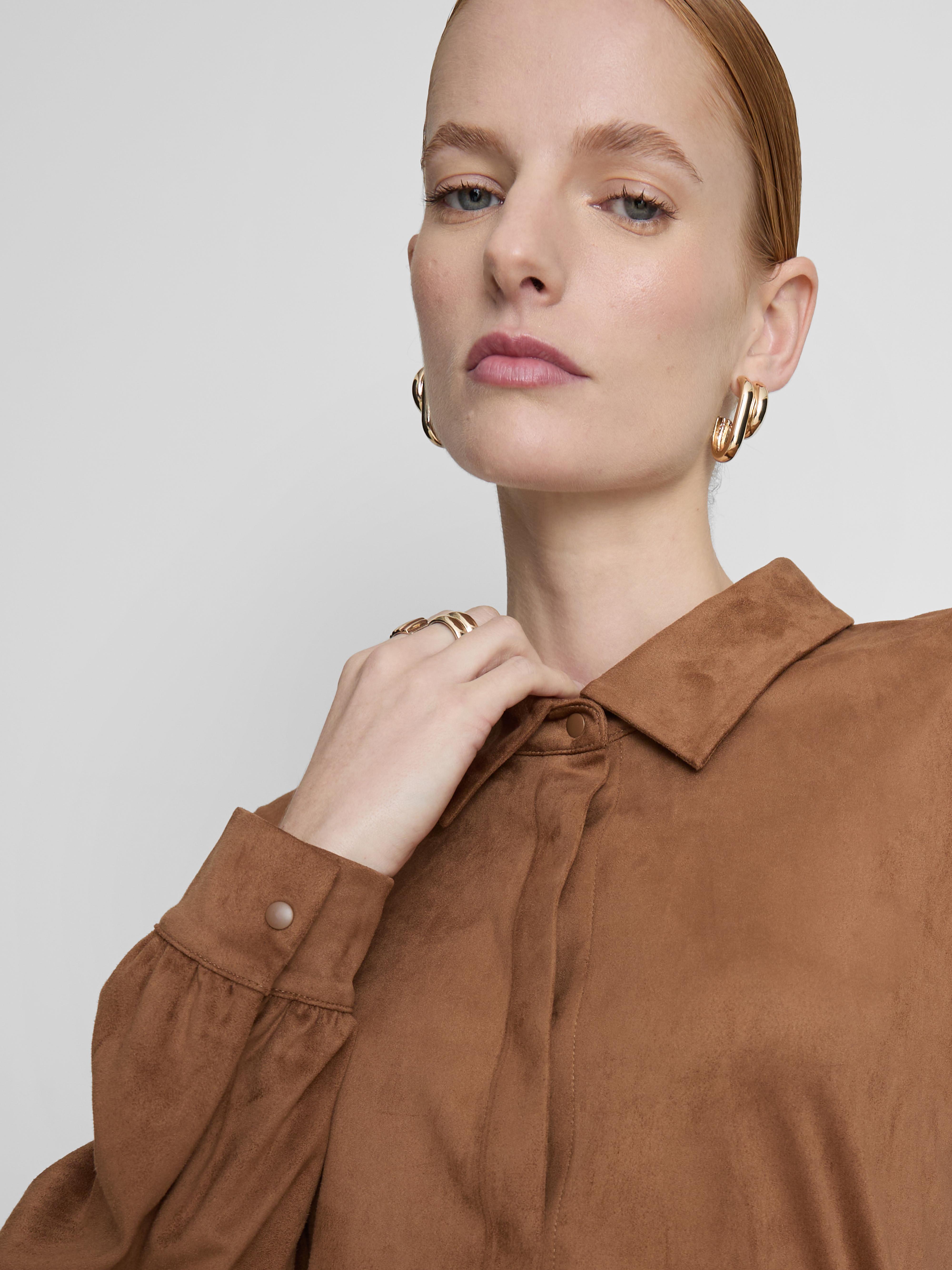 Paula Echevarría Faux Suede Shirt
