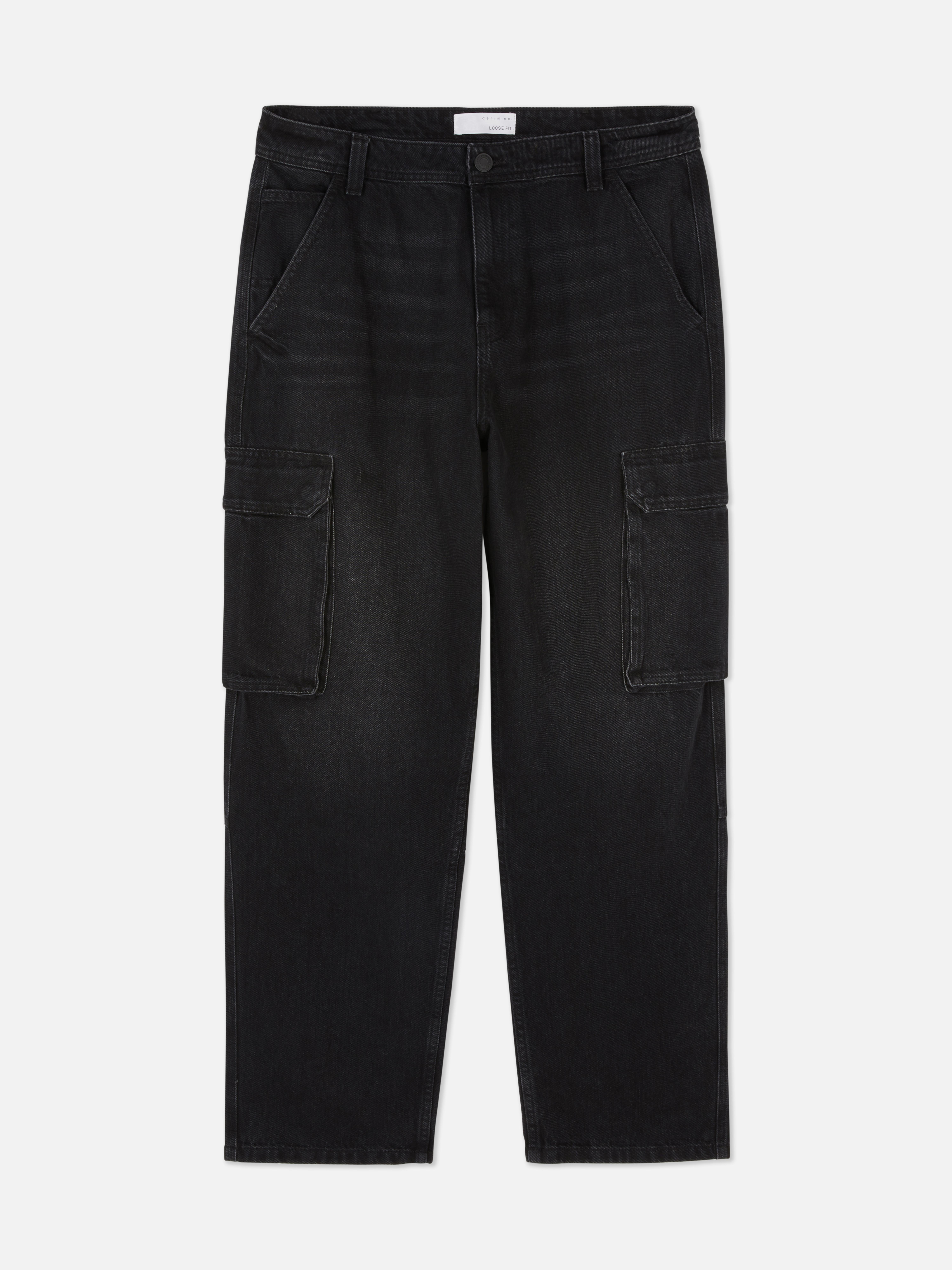 Mid-Rise Loose Cargo Jeans