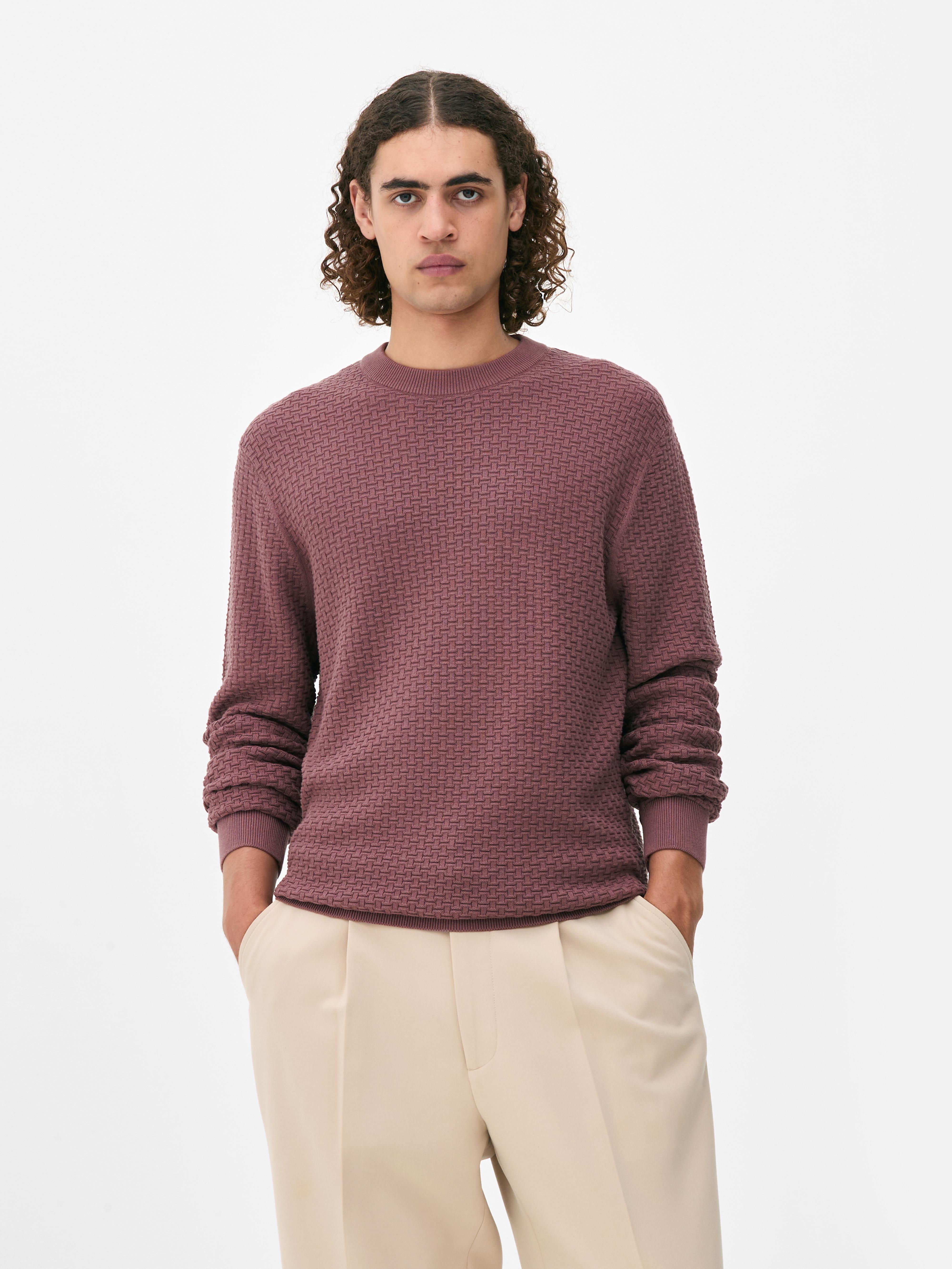 Textured Crew Neck Sweater