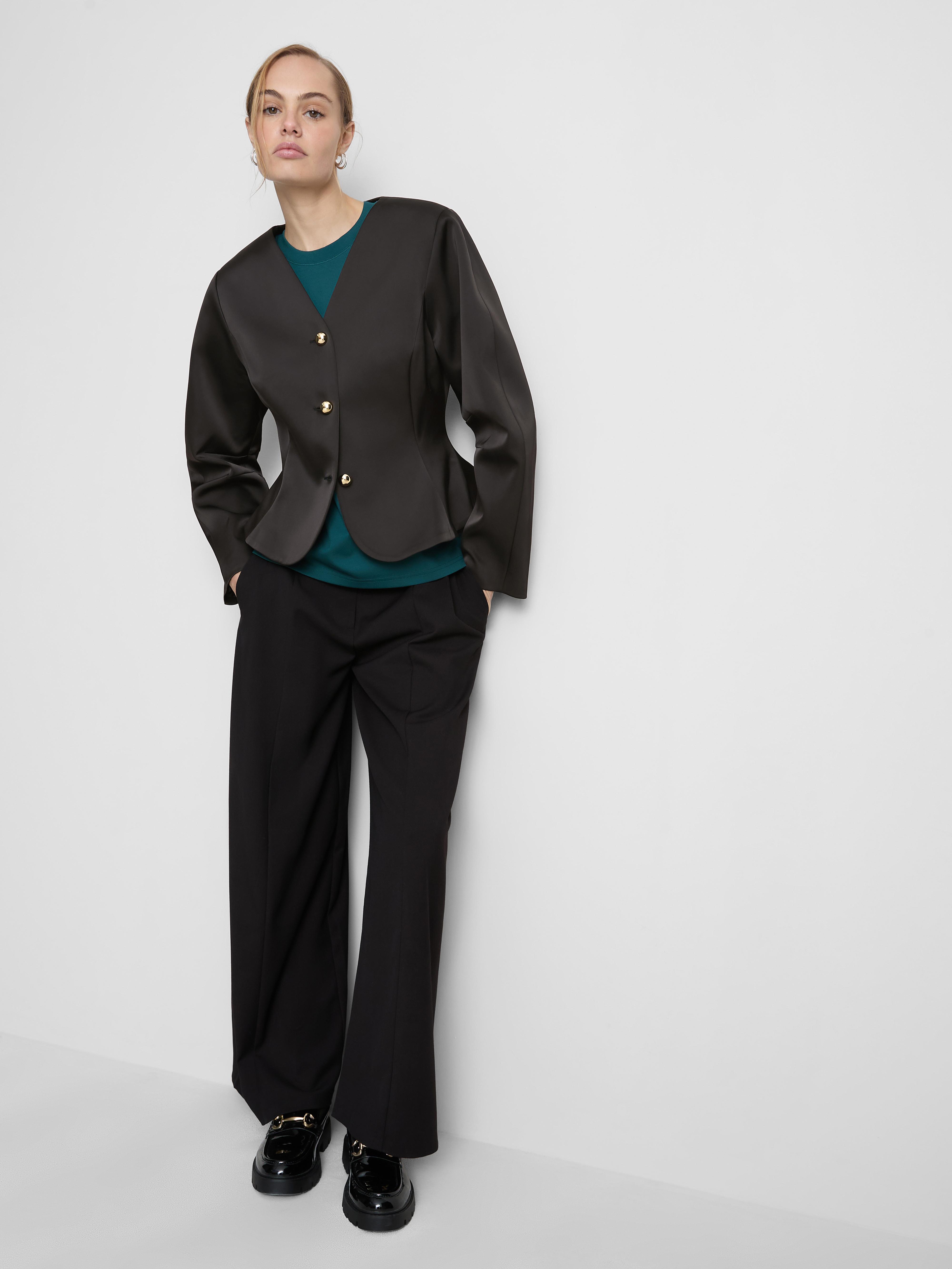 The Edit Satin Peplum Jacket