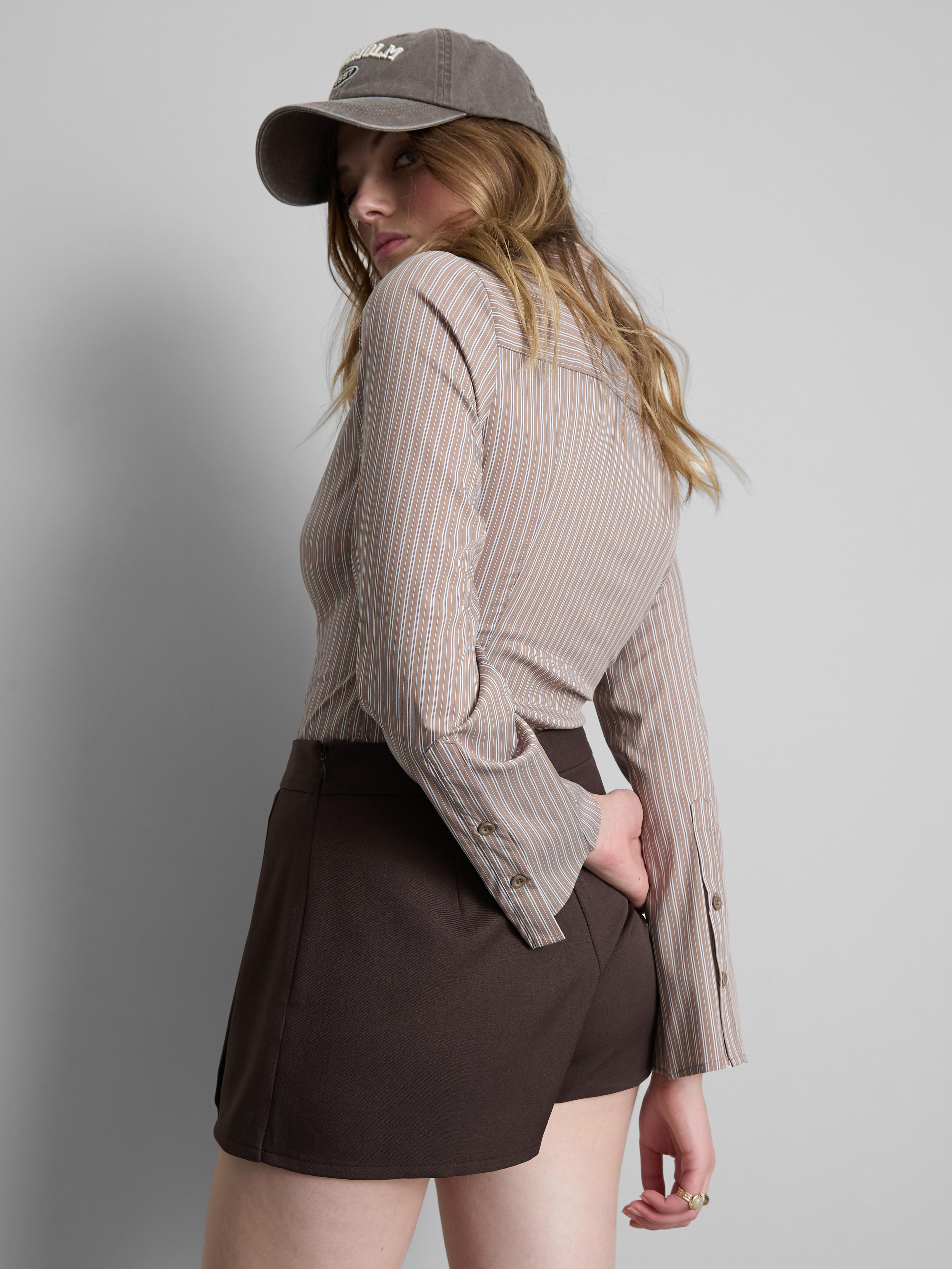 Tailored Striped Button-Up Shirt