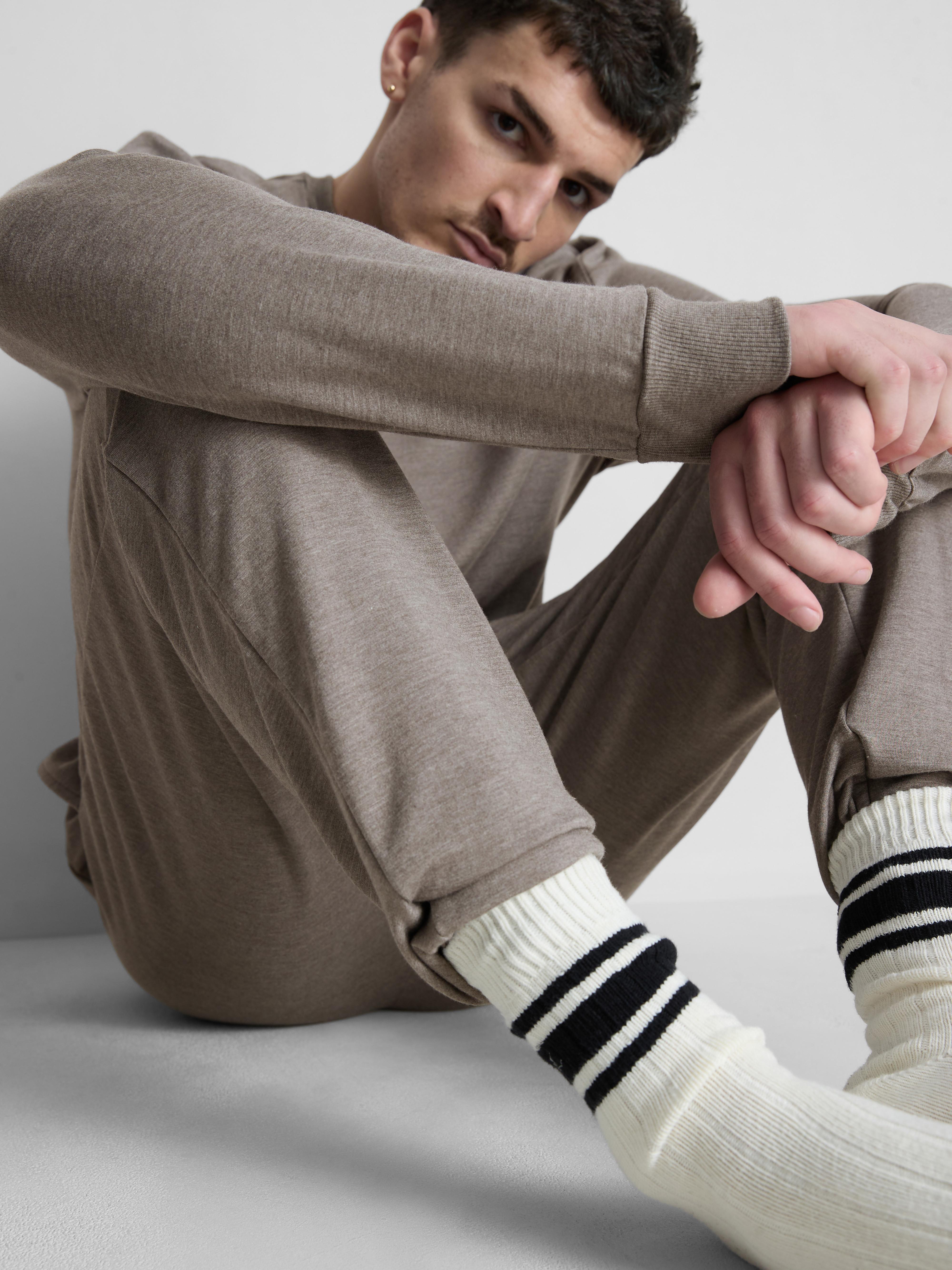 Cuffed-Leg Drawstring Pajama Bottoms