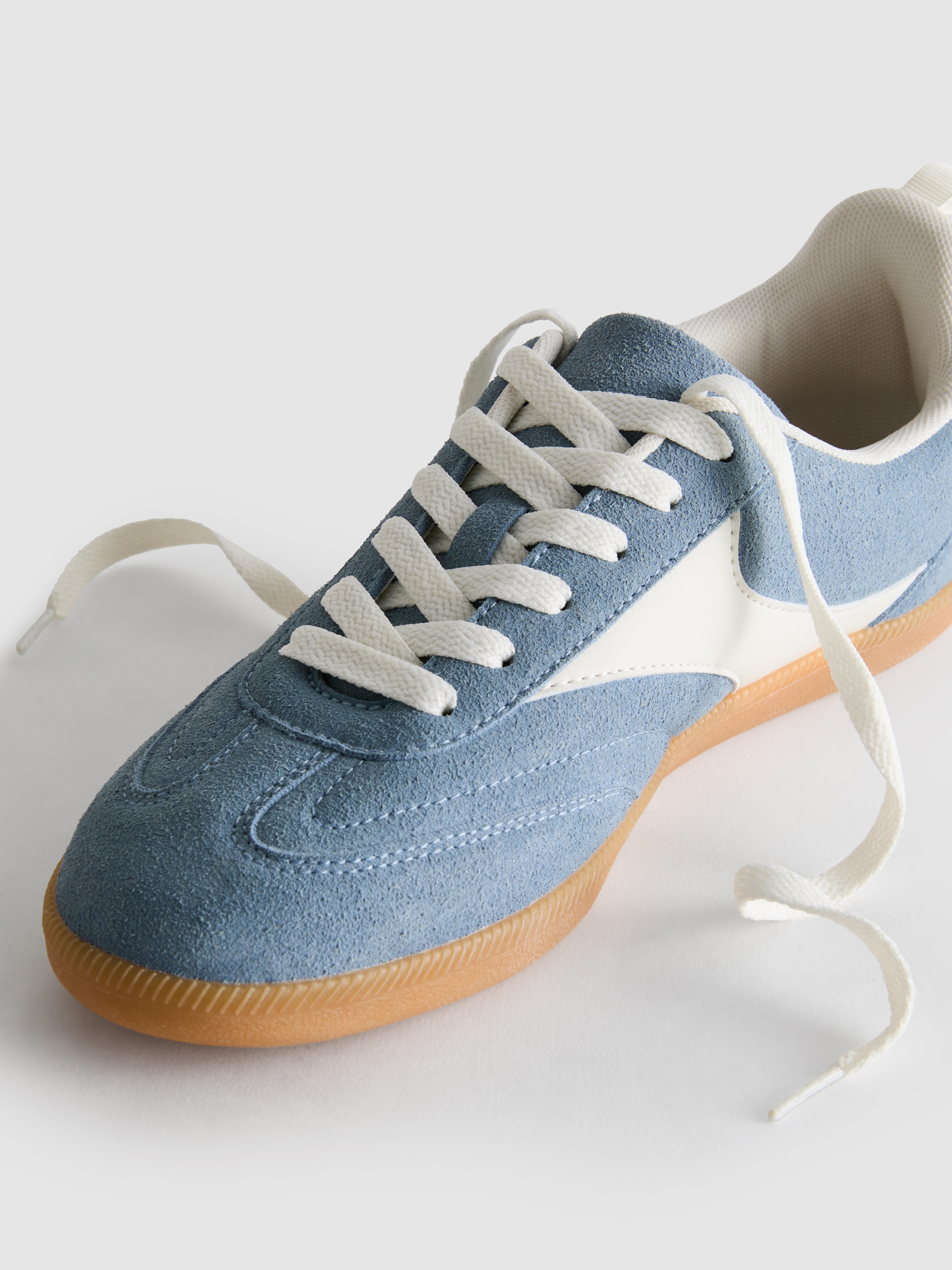 Faux Suede Gum Sole Low Top Sneakers