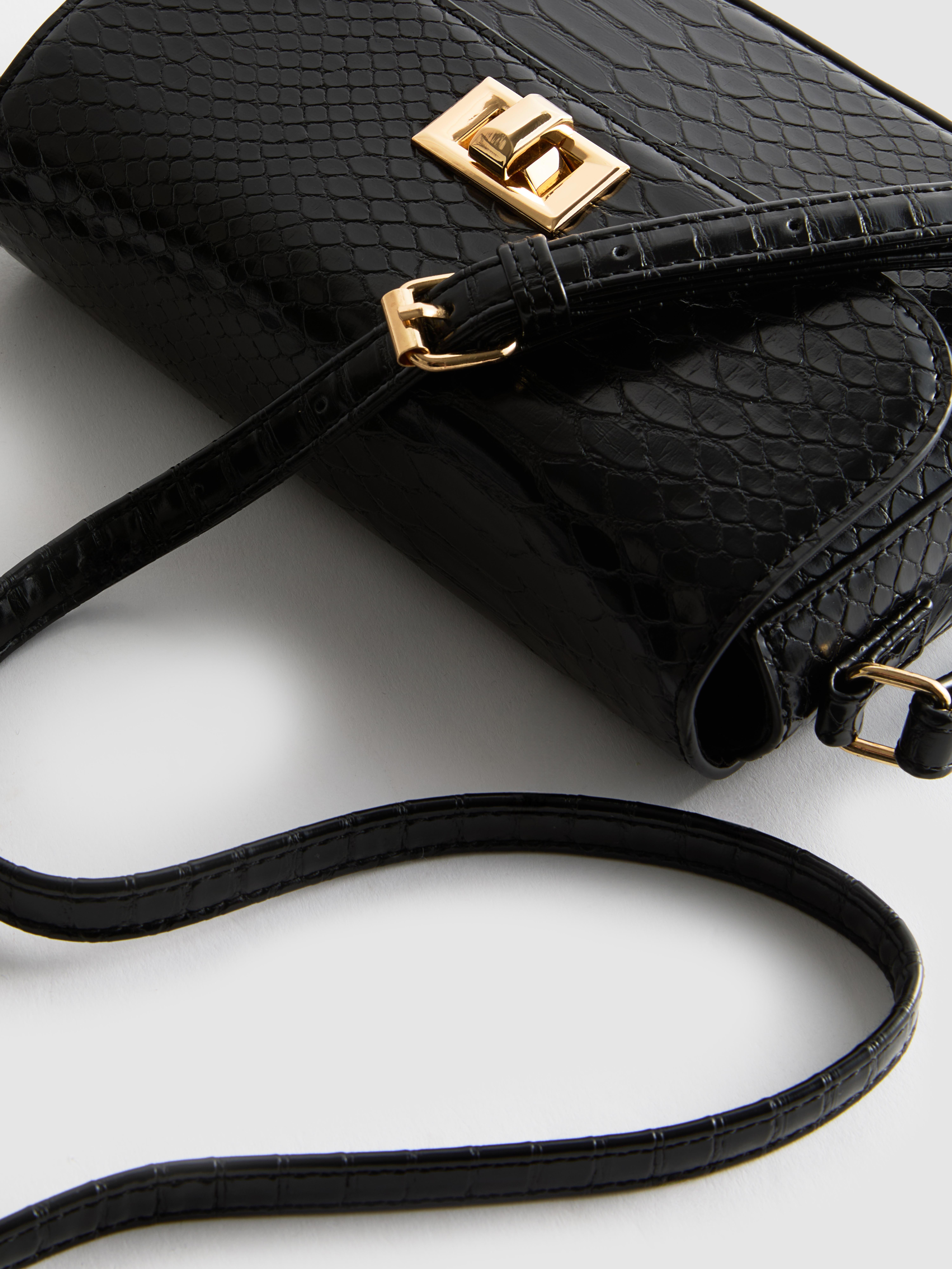 Faux Croc Mini Crossbody Bag