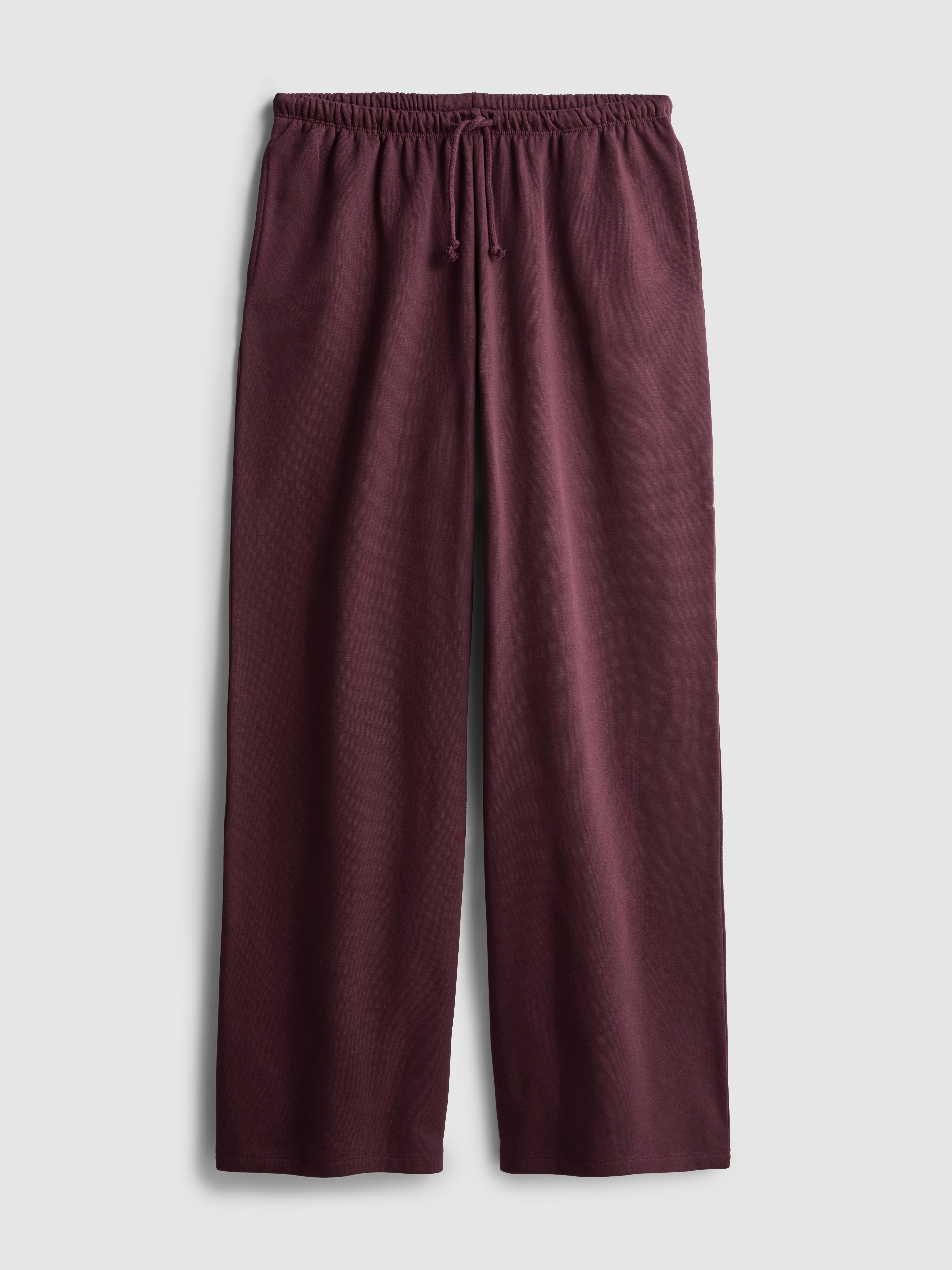 Cotton Blend Wide Leg Sweatpants