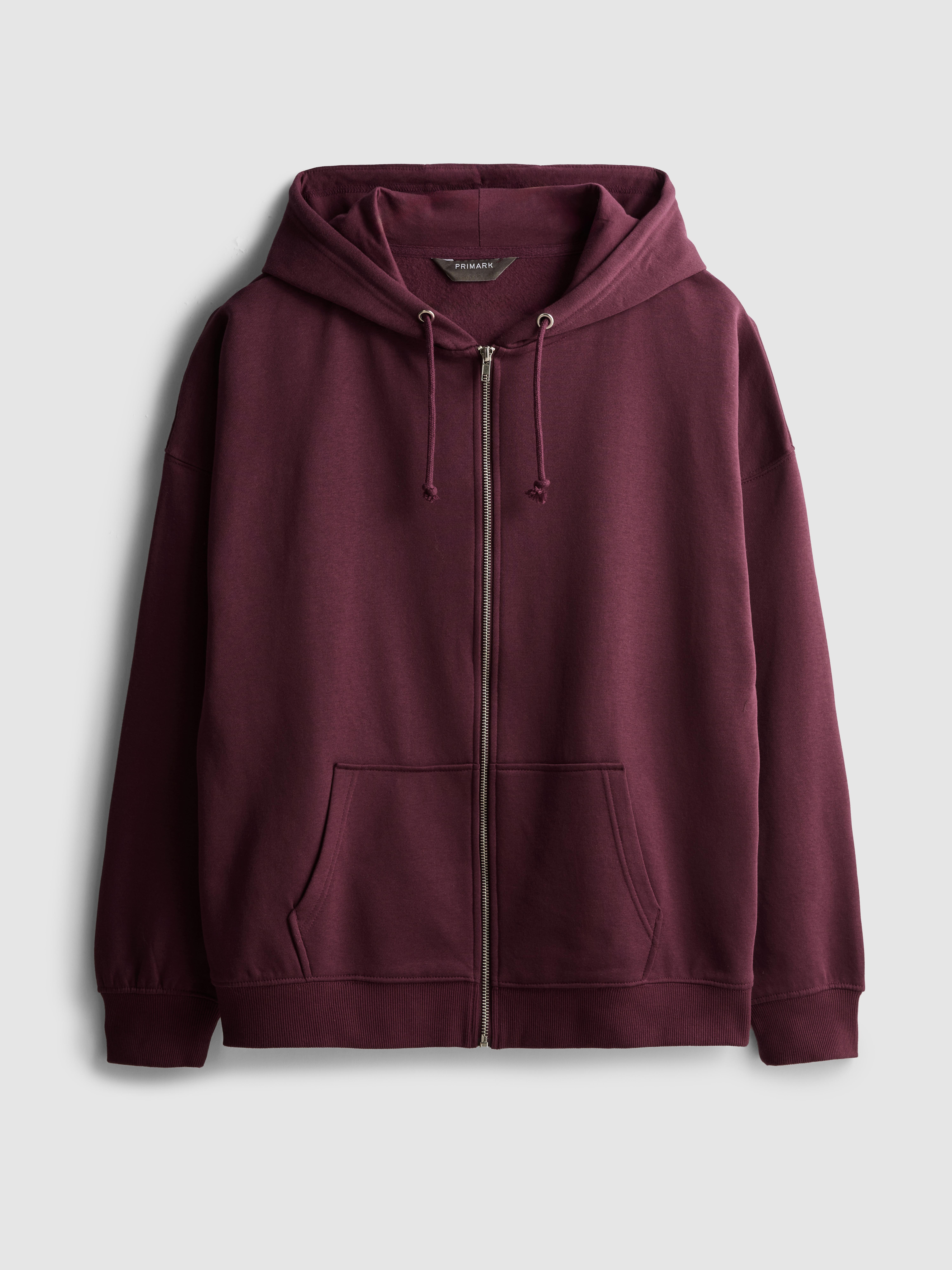 Cotton Blend Zip Through Hoodie