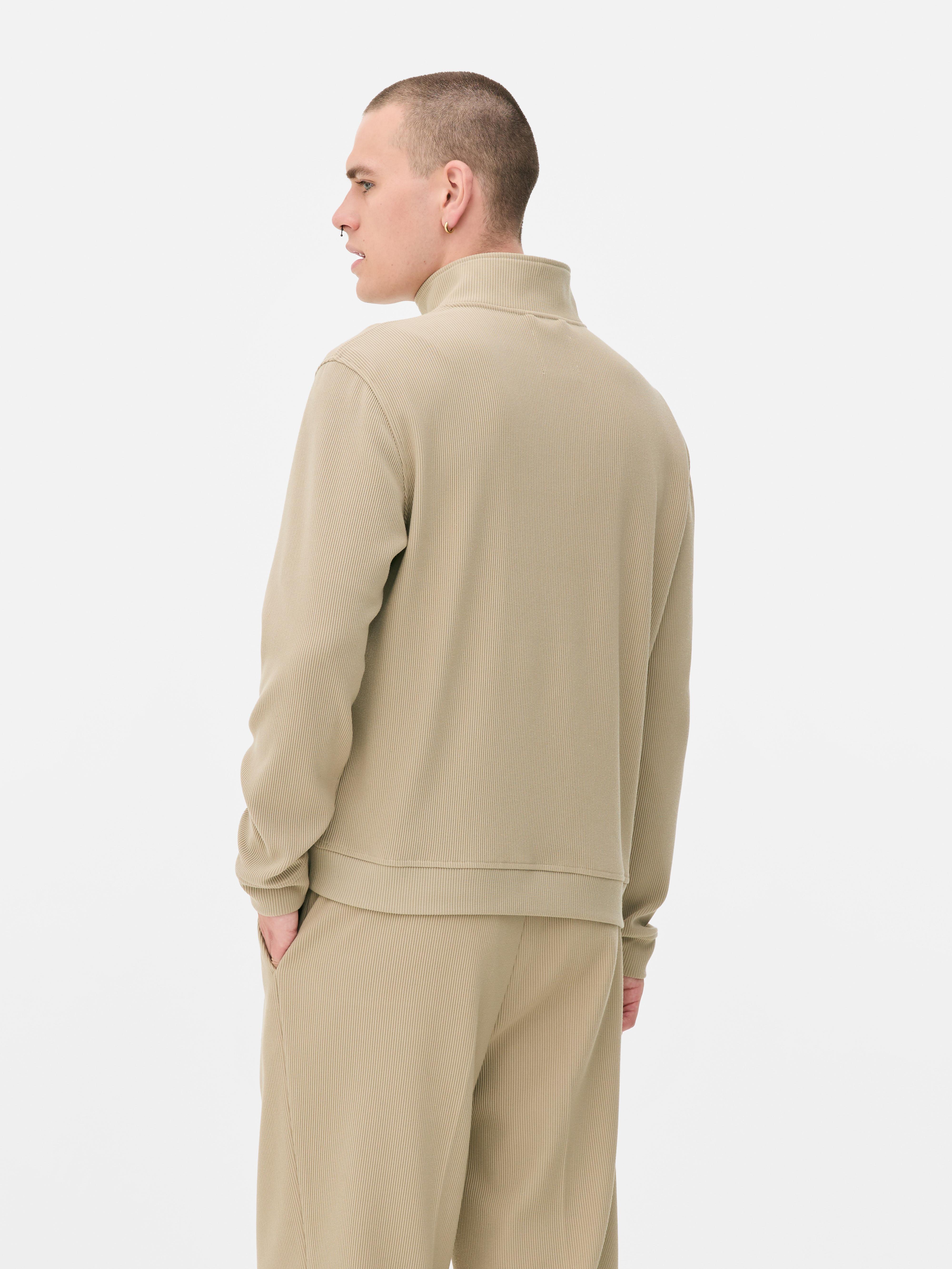 Quarter Zip Plisse Sweatshirt