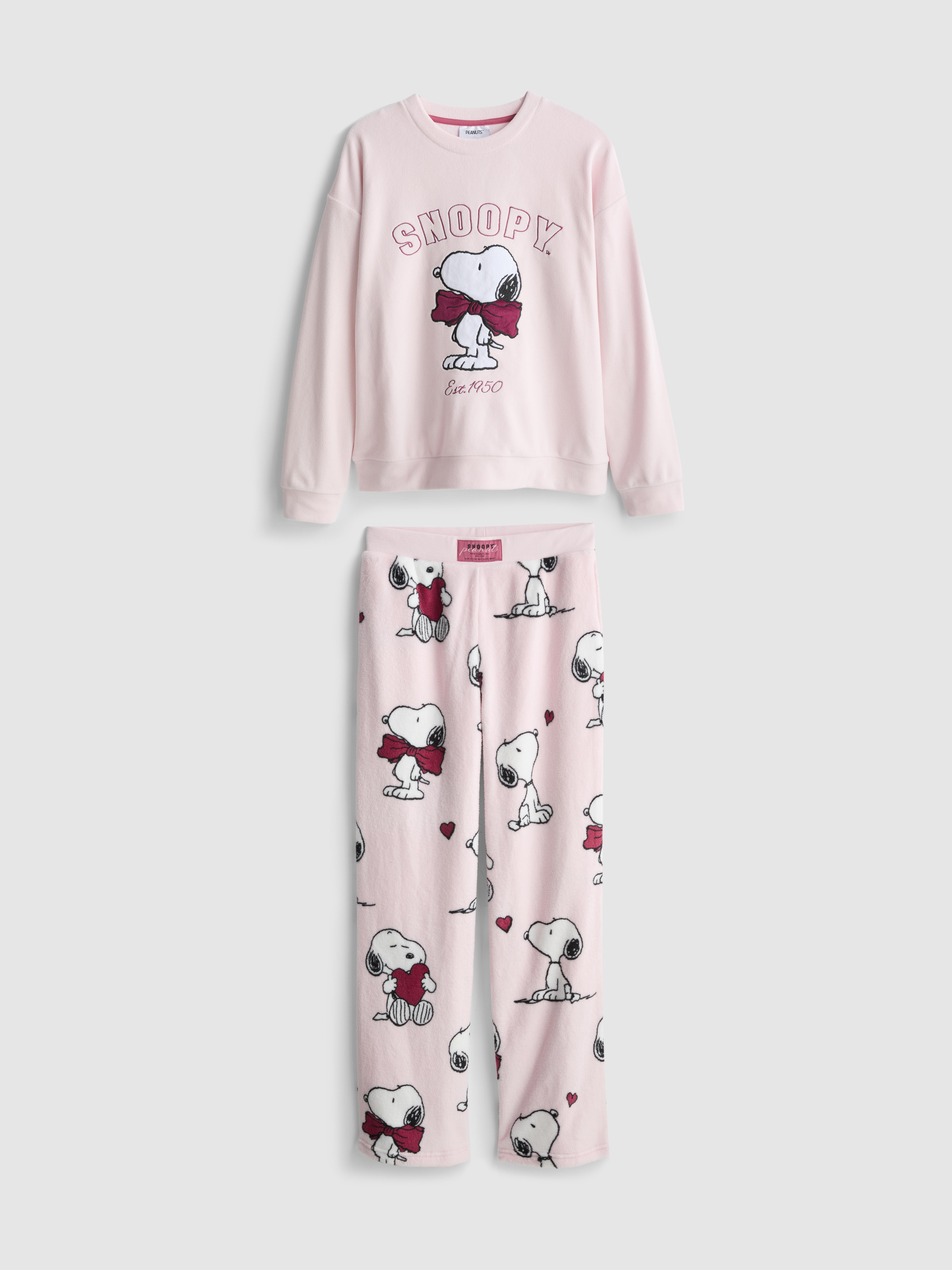 Snoopy Plush Crew Neck Pajama Top