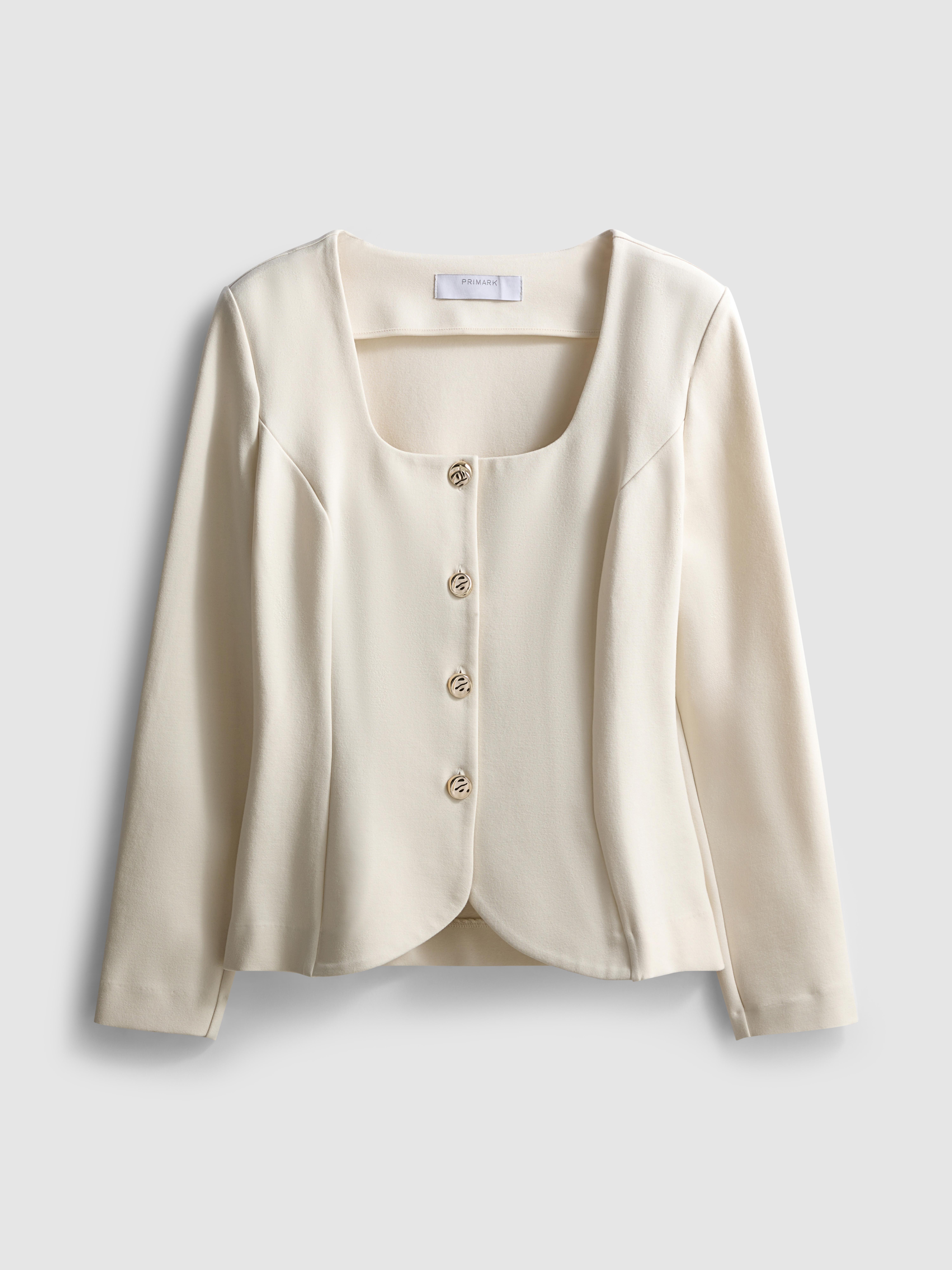 Fitted Button-Up Blazer