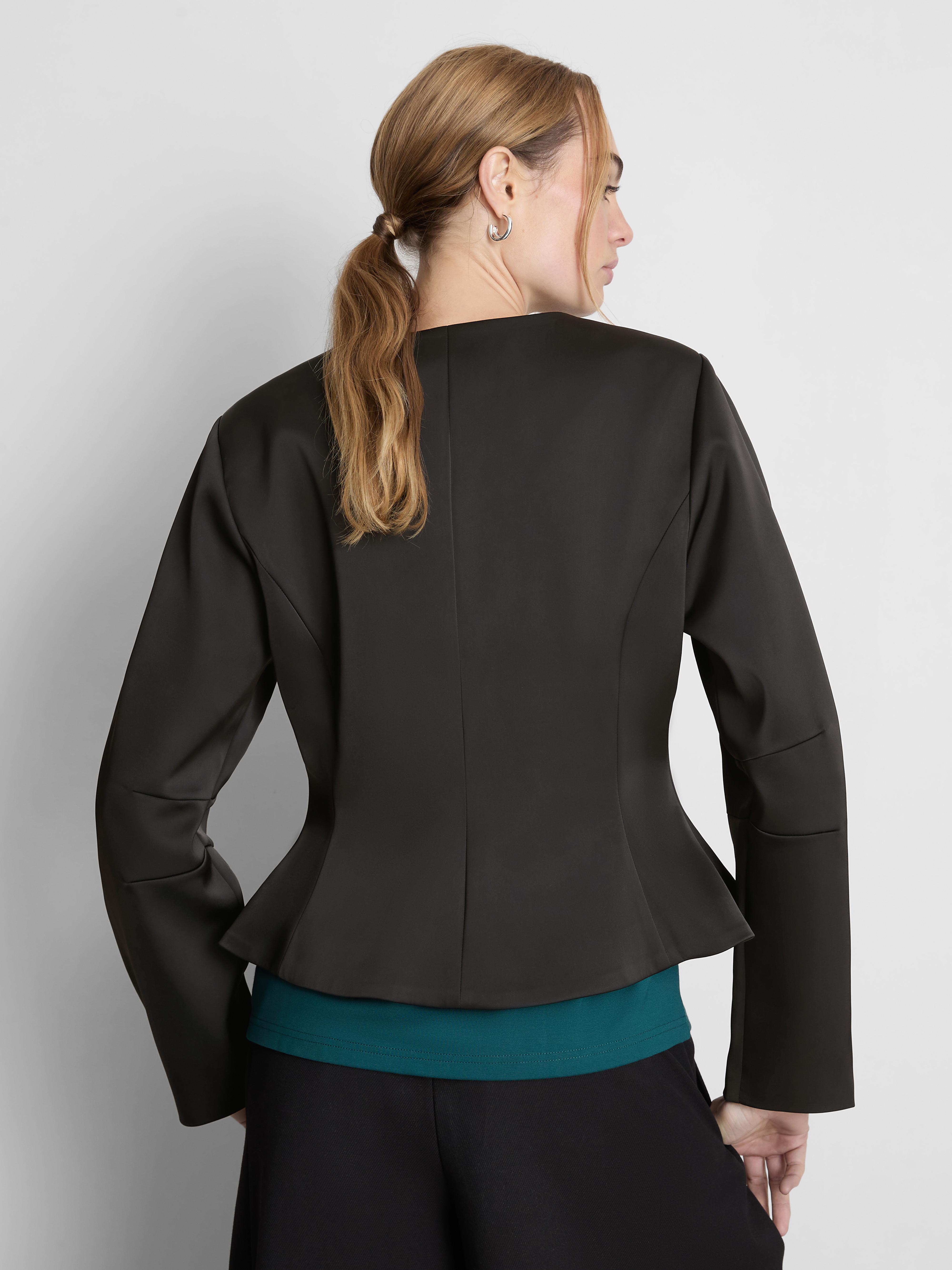 The Edit Satin Peplum Jacket