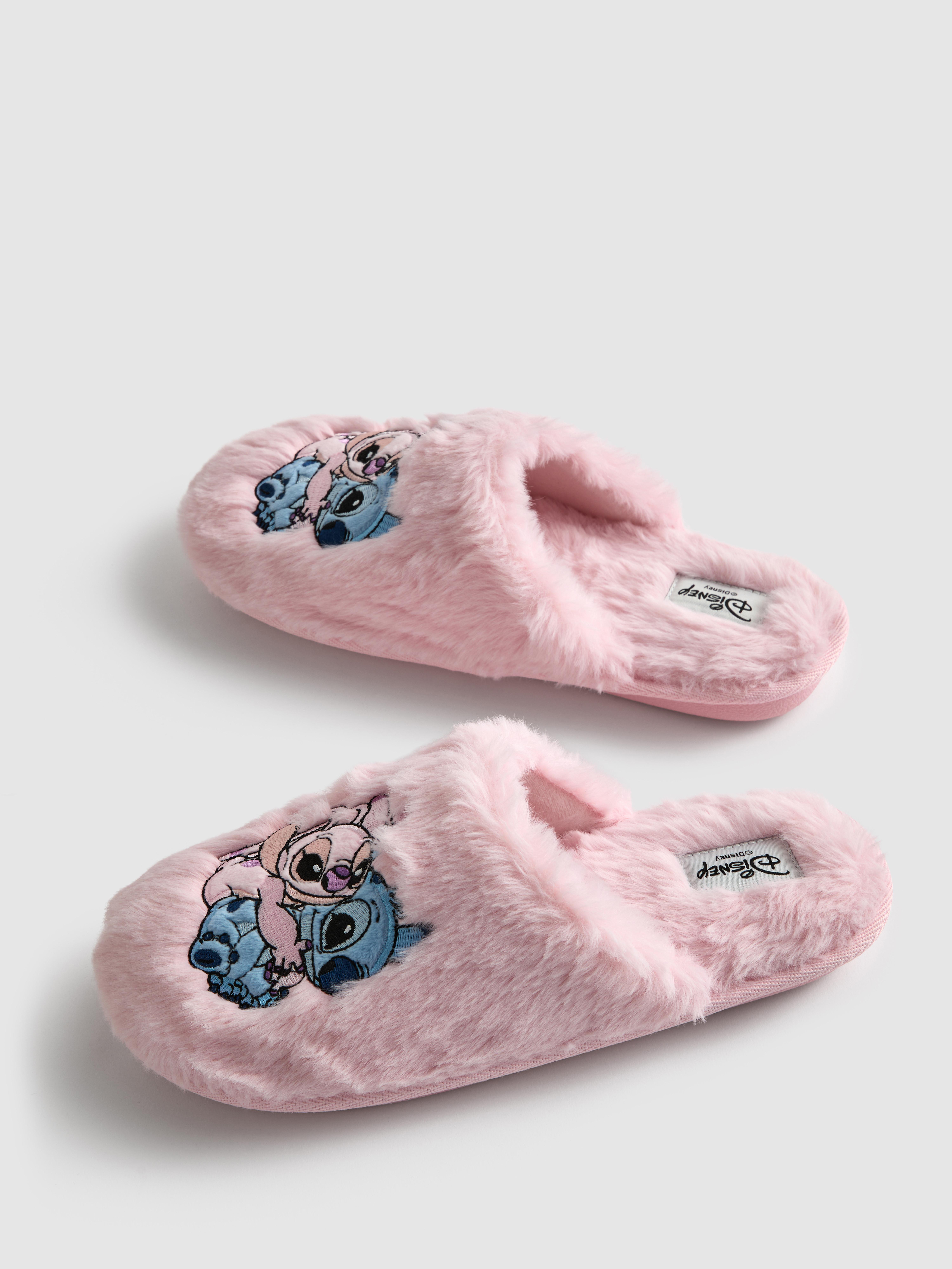 Disney’s Stitch Fluffy Mule Slippers in Gift Bag