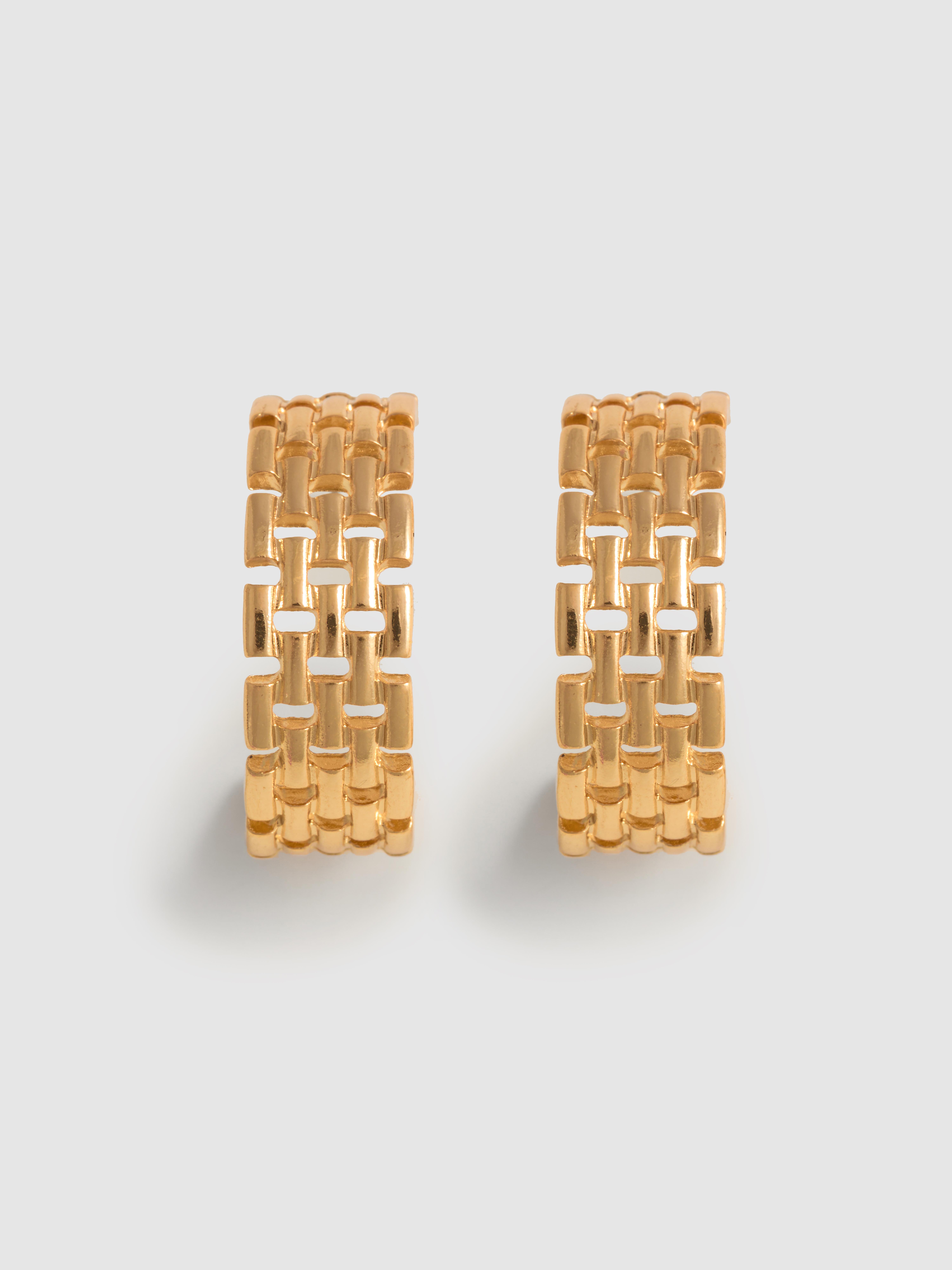 Woven Link Hoop Earrings