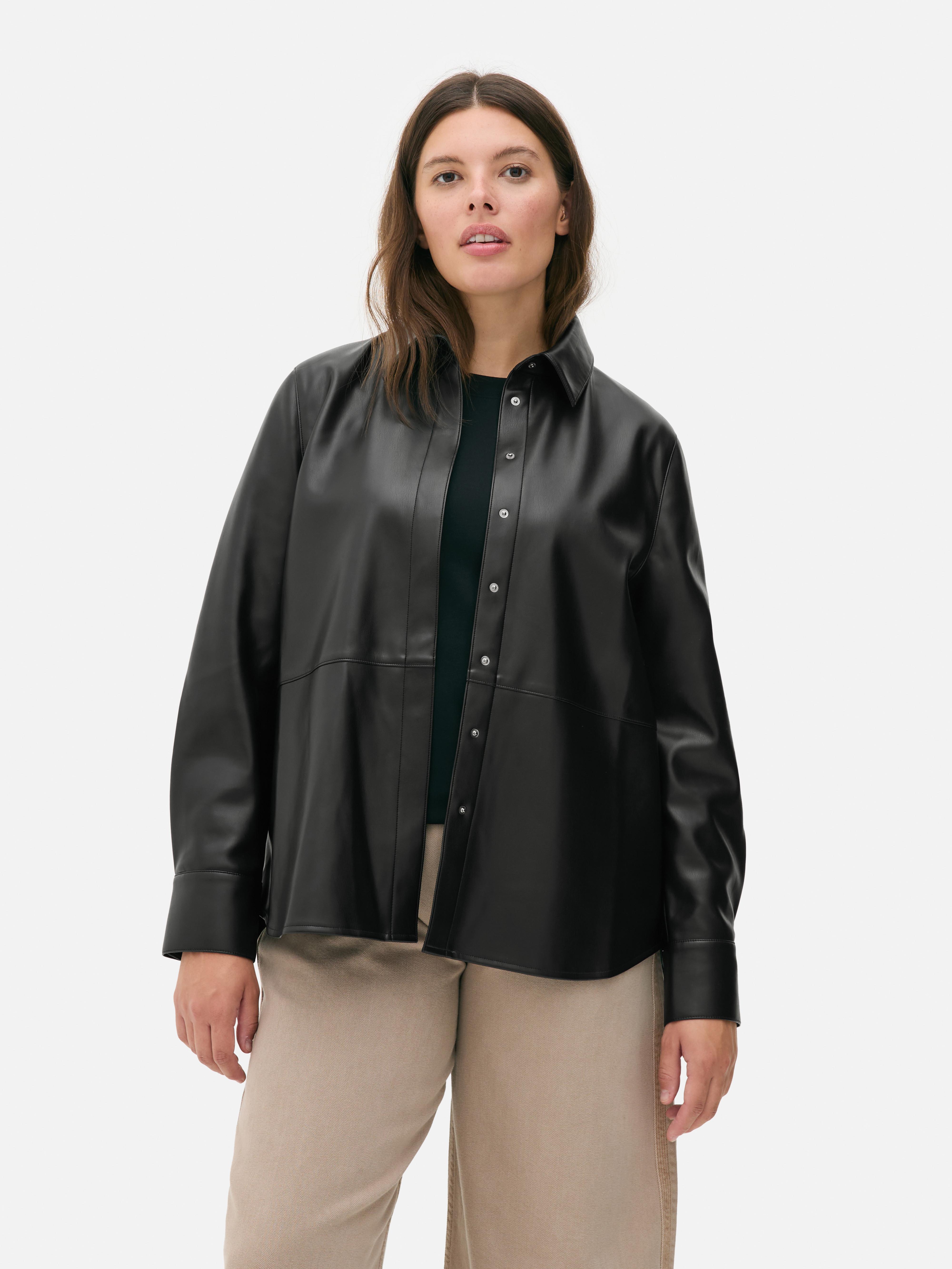 Faux Leather Overshirt