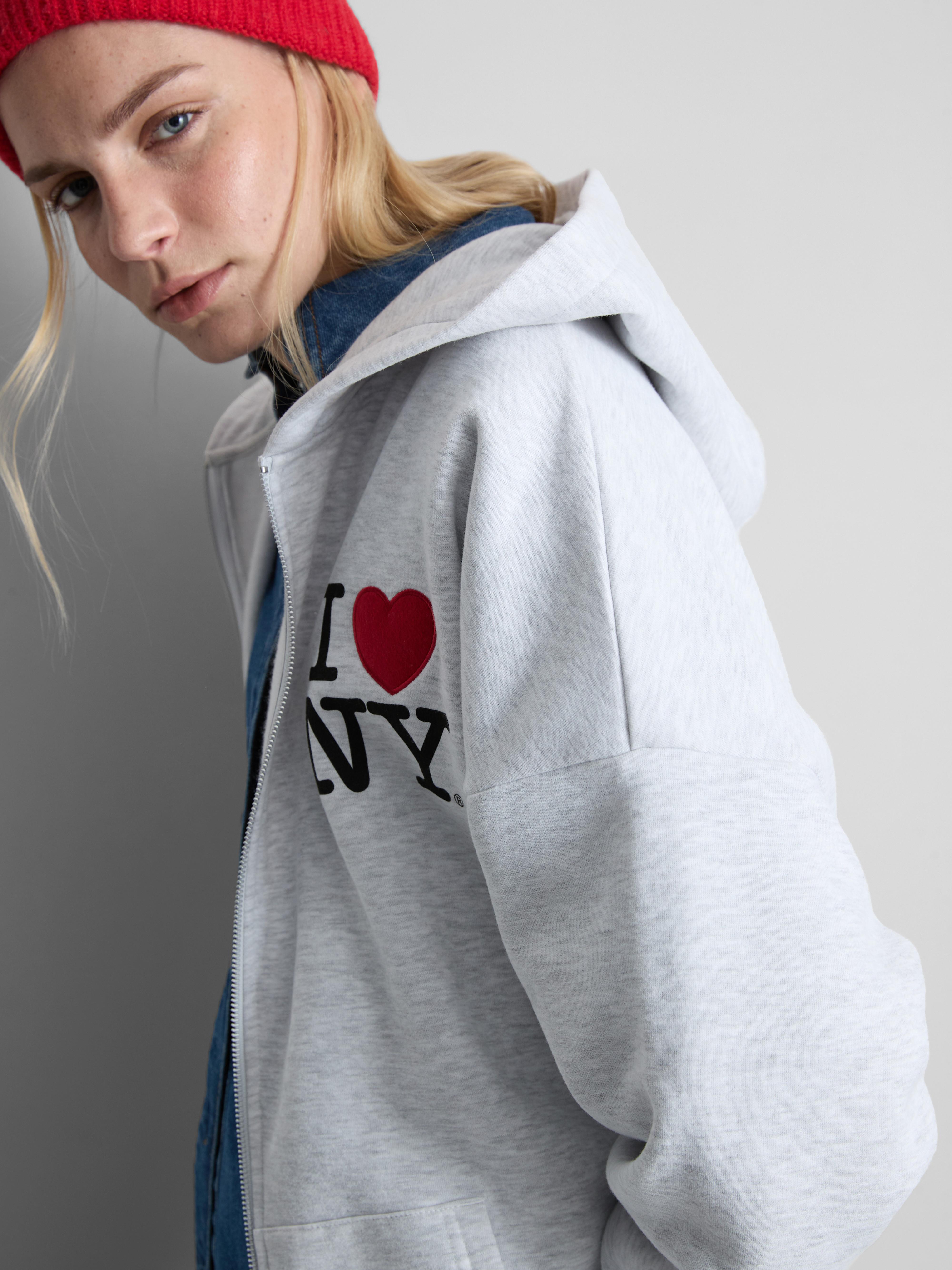 I Love NY Oversized Zip-Up Hoodie