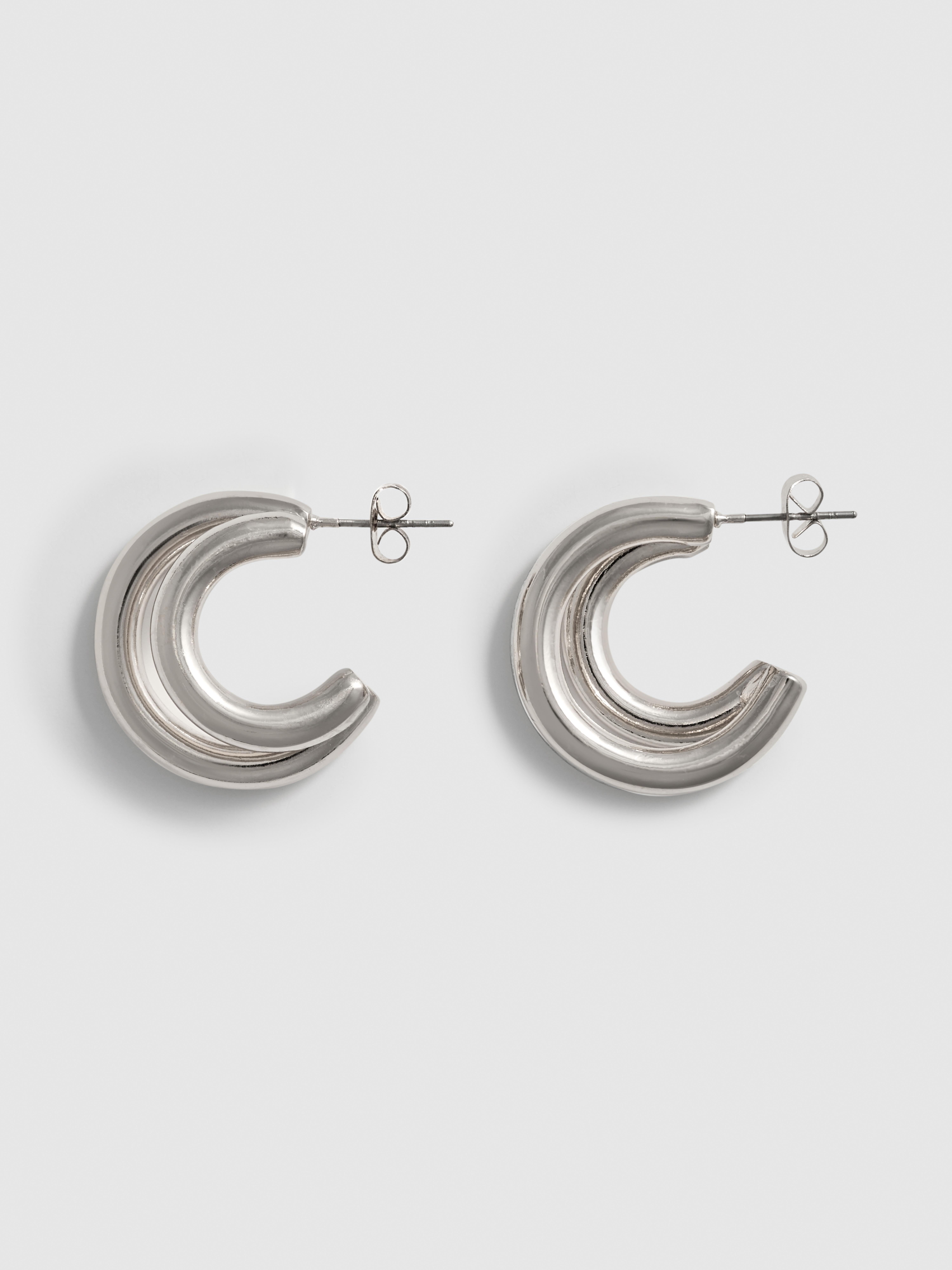 The Edit Double Hoop Stud Earrings