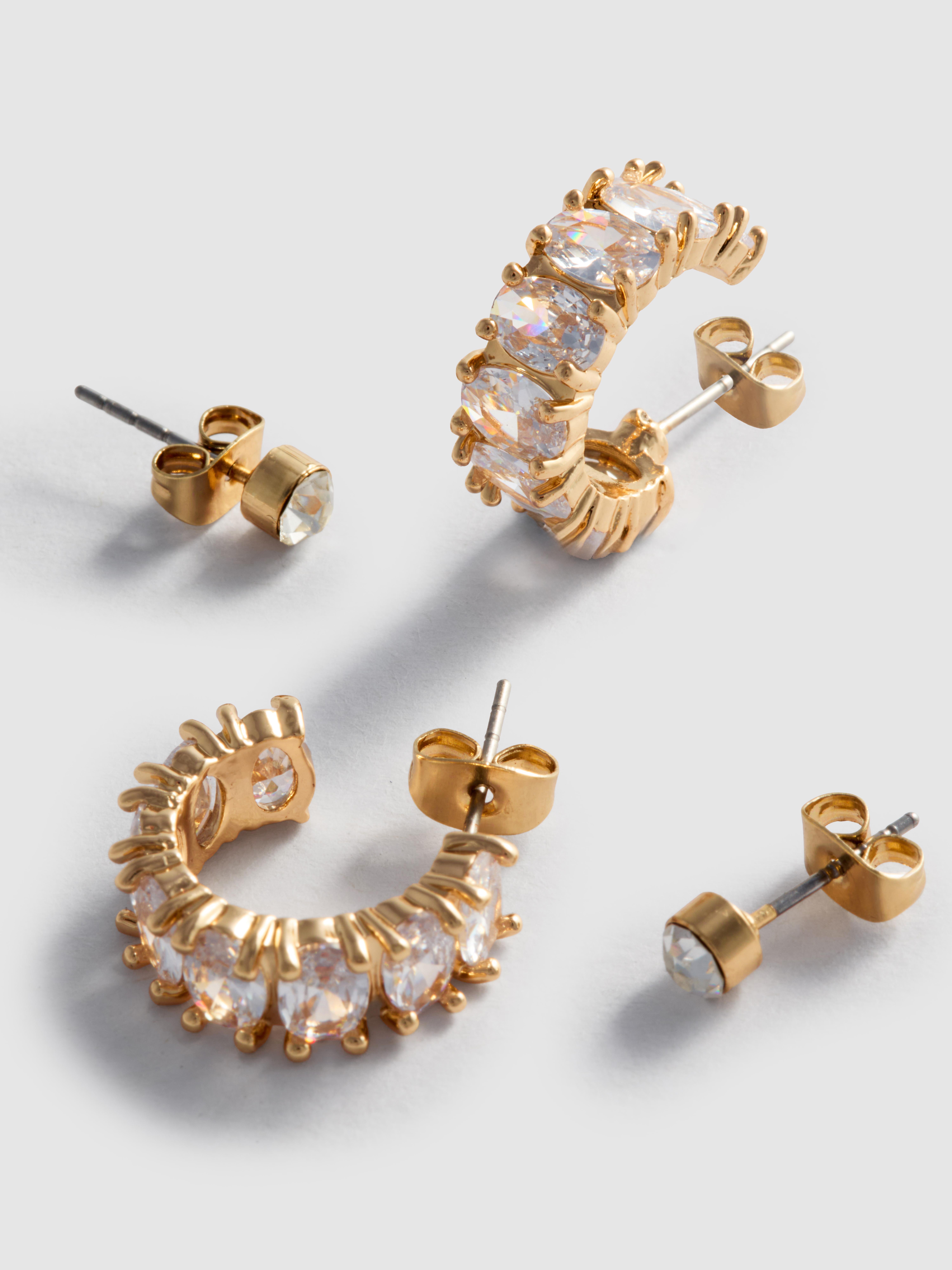 2pk Paula Echevarría Rhinestone Earrings