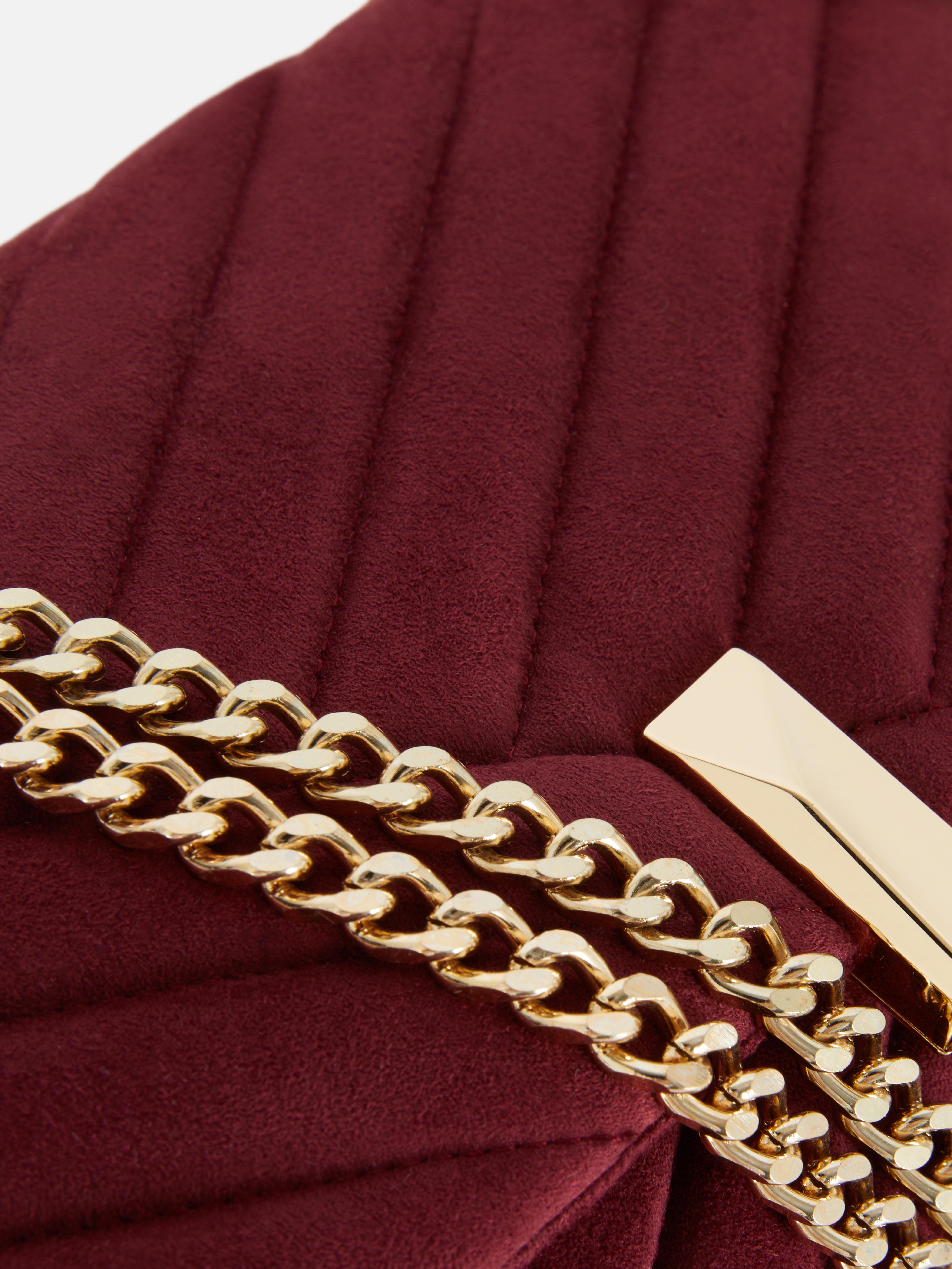 Faux Suede Flapover Bag