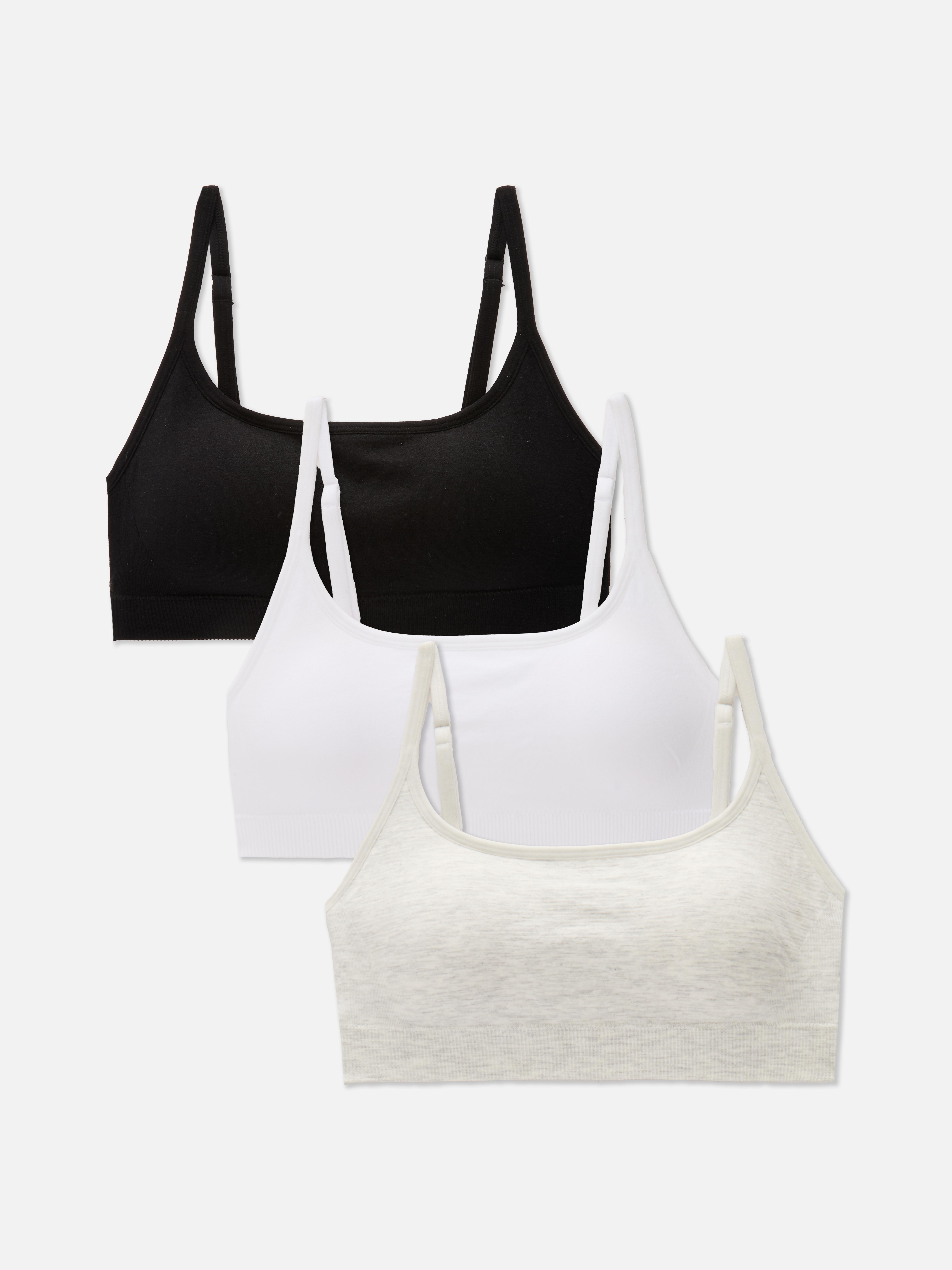 3pk Wireless Crop Bralettes
