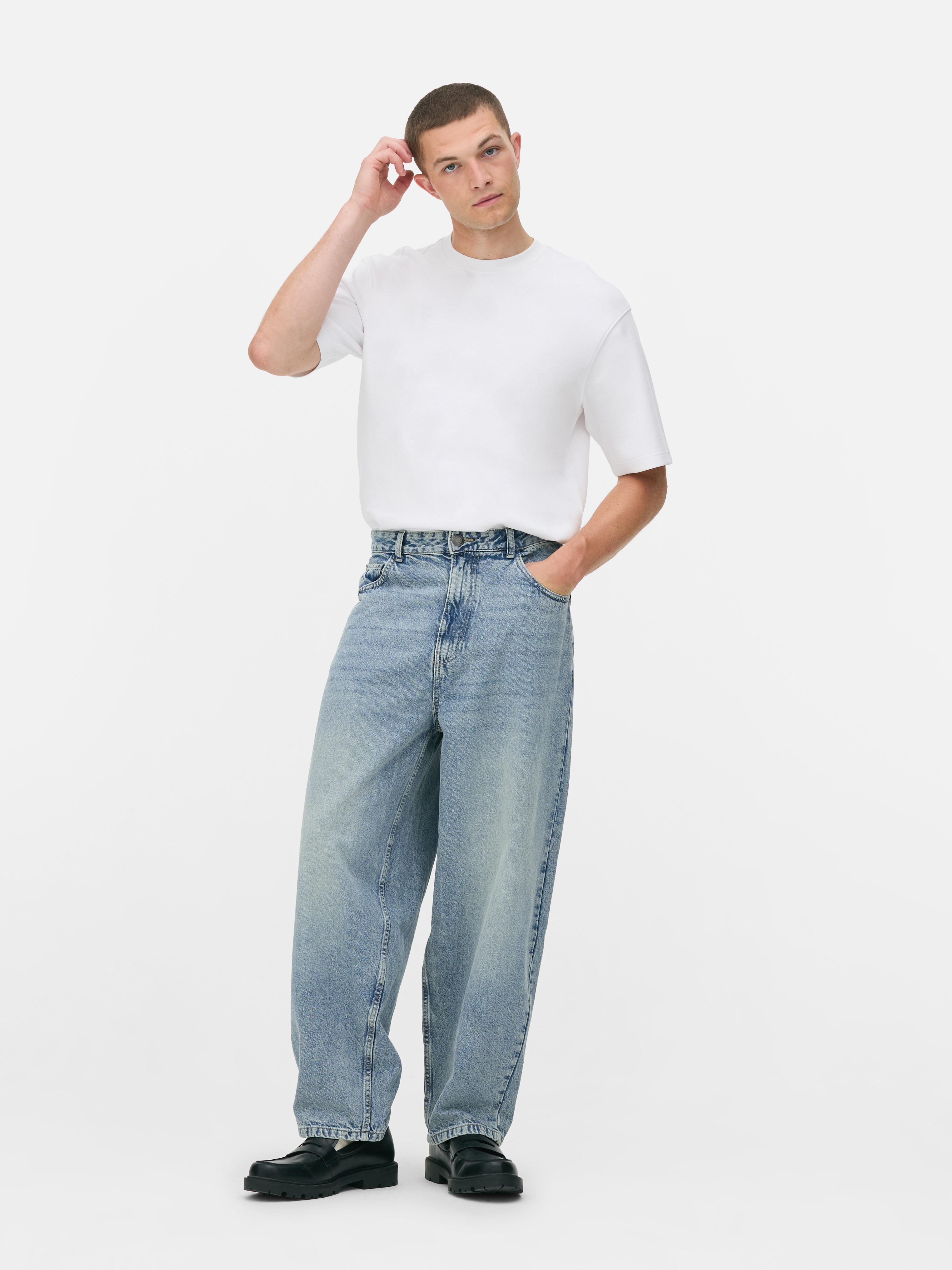 Low-Rise Barrel Leg Jeans