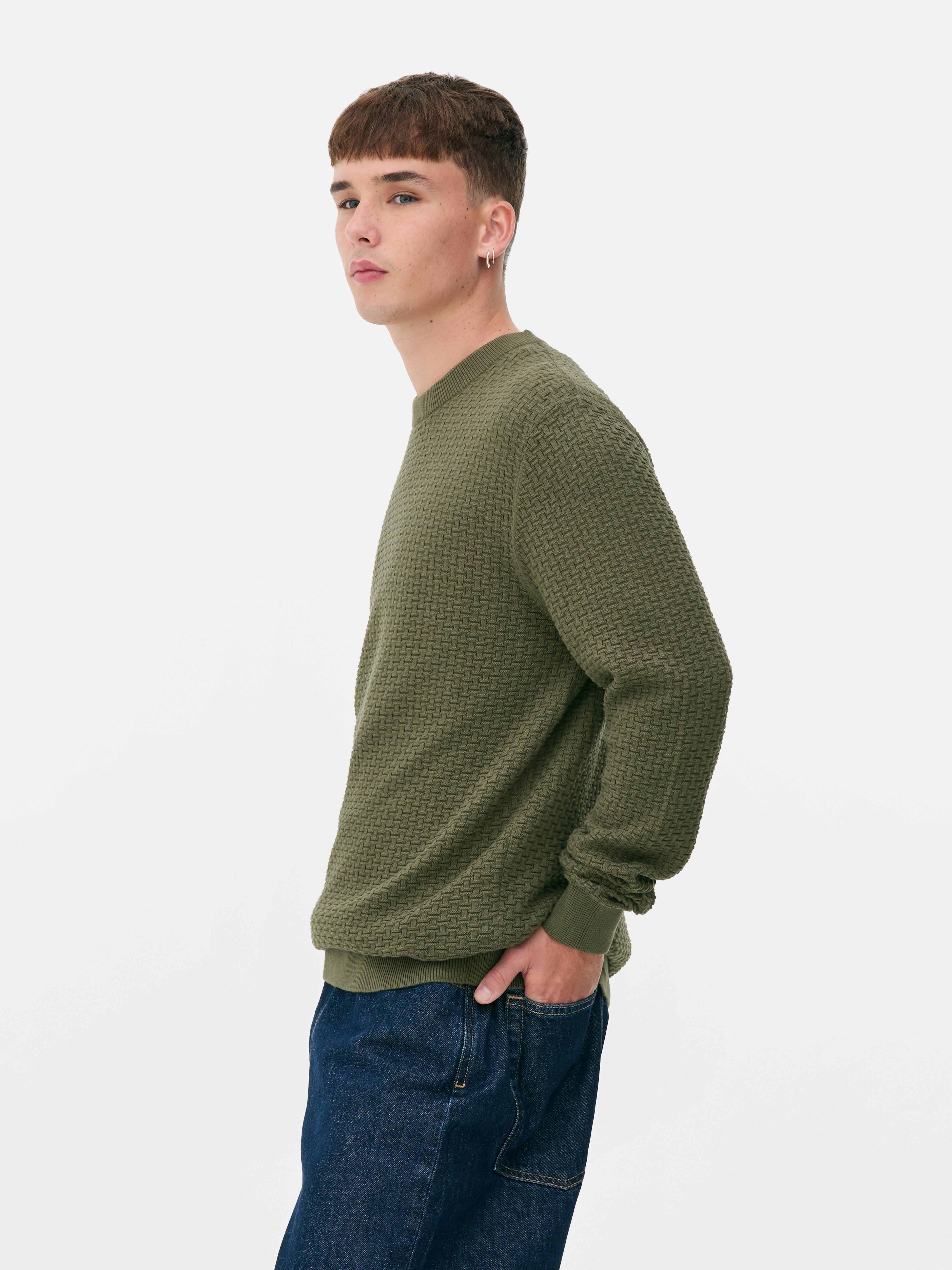 Textured Crew Neck Sweater