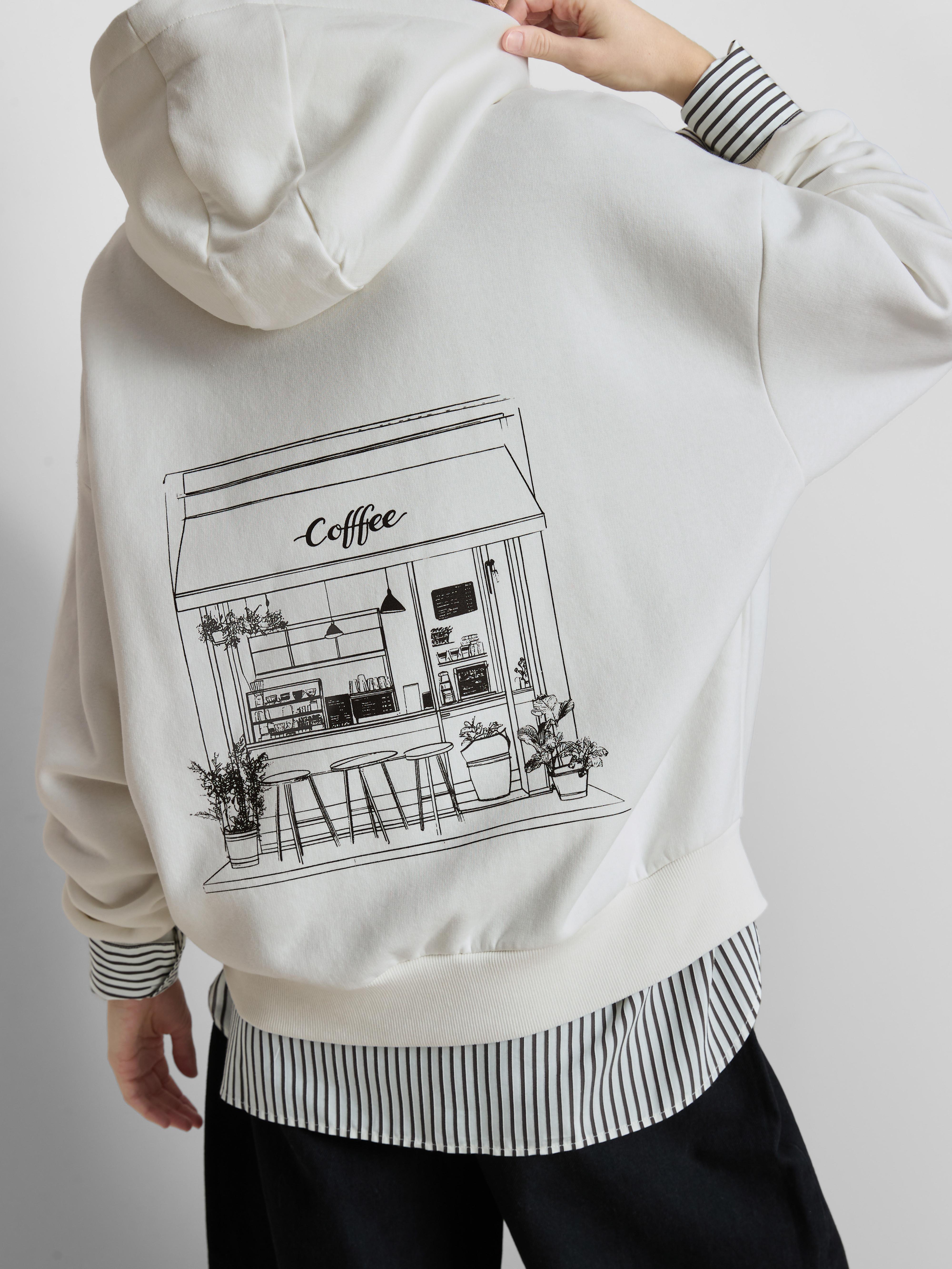 Cotton Blend Coffee Hoodie